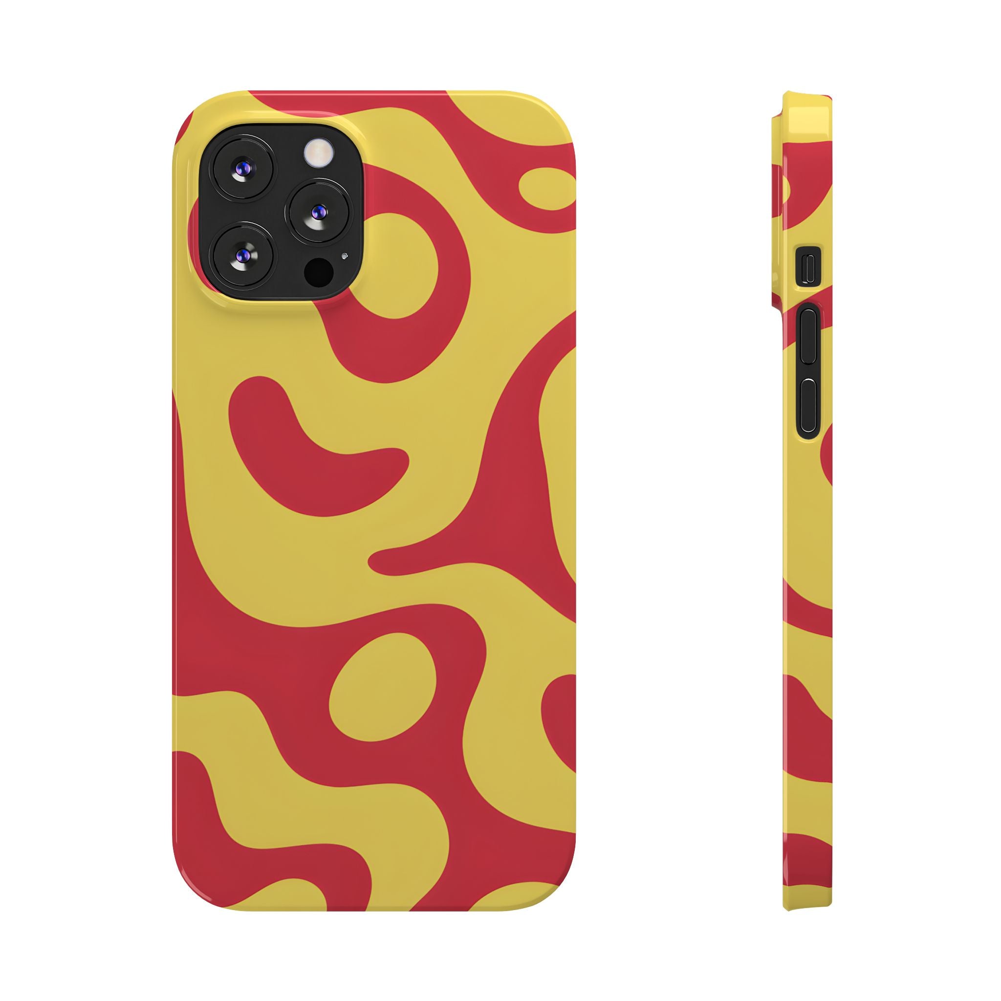 Orange Wavy Pattern Slim Phone Case for iPhone and Samsung Galaxy Series