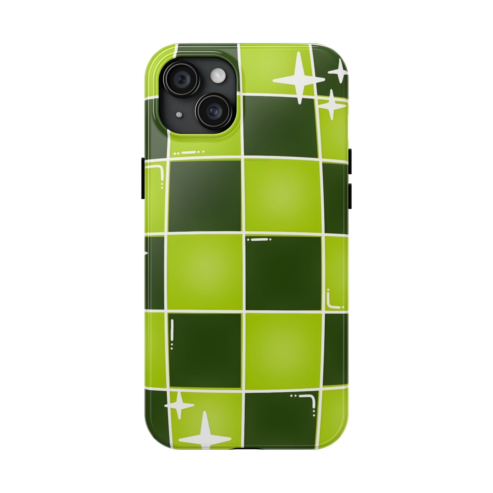 Green Checkered Tough Phone Case for iPhone and Samsung Galaxy Series
