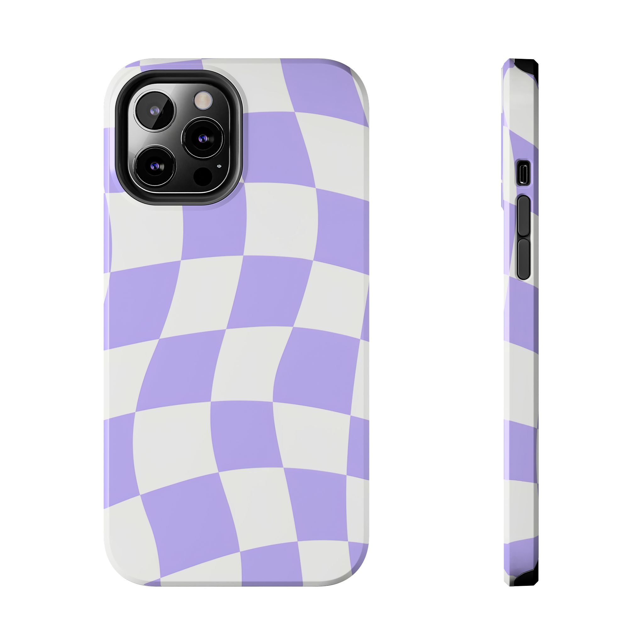 Purple Checkered Tough Phone Case for iPhone and Samsung Galaxy Series