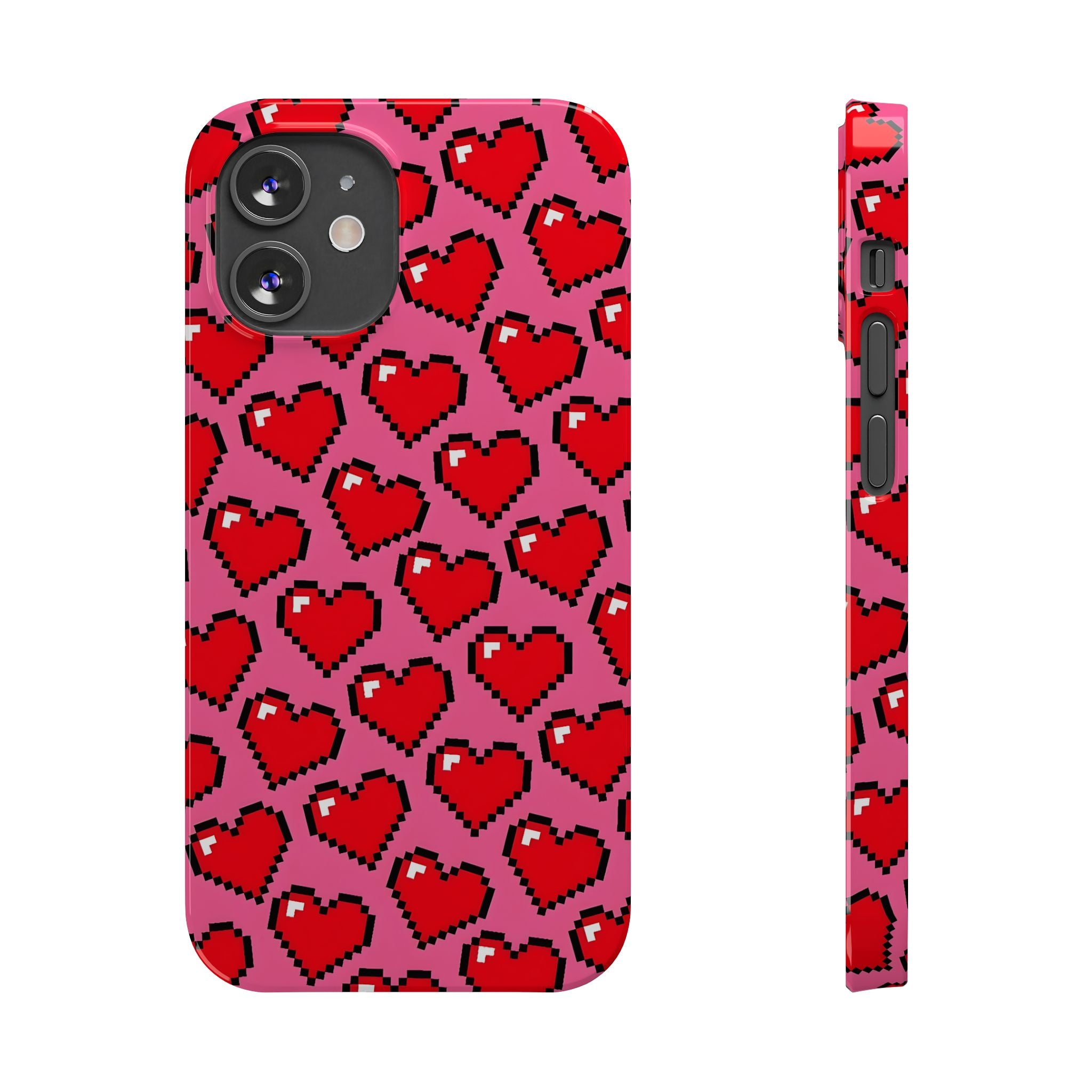Pixel Hearts Slim Phone Case for iPhone