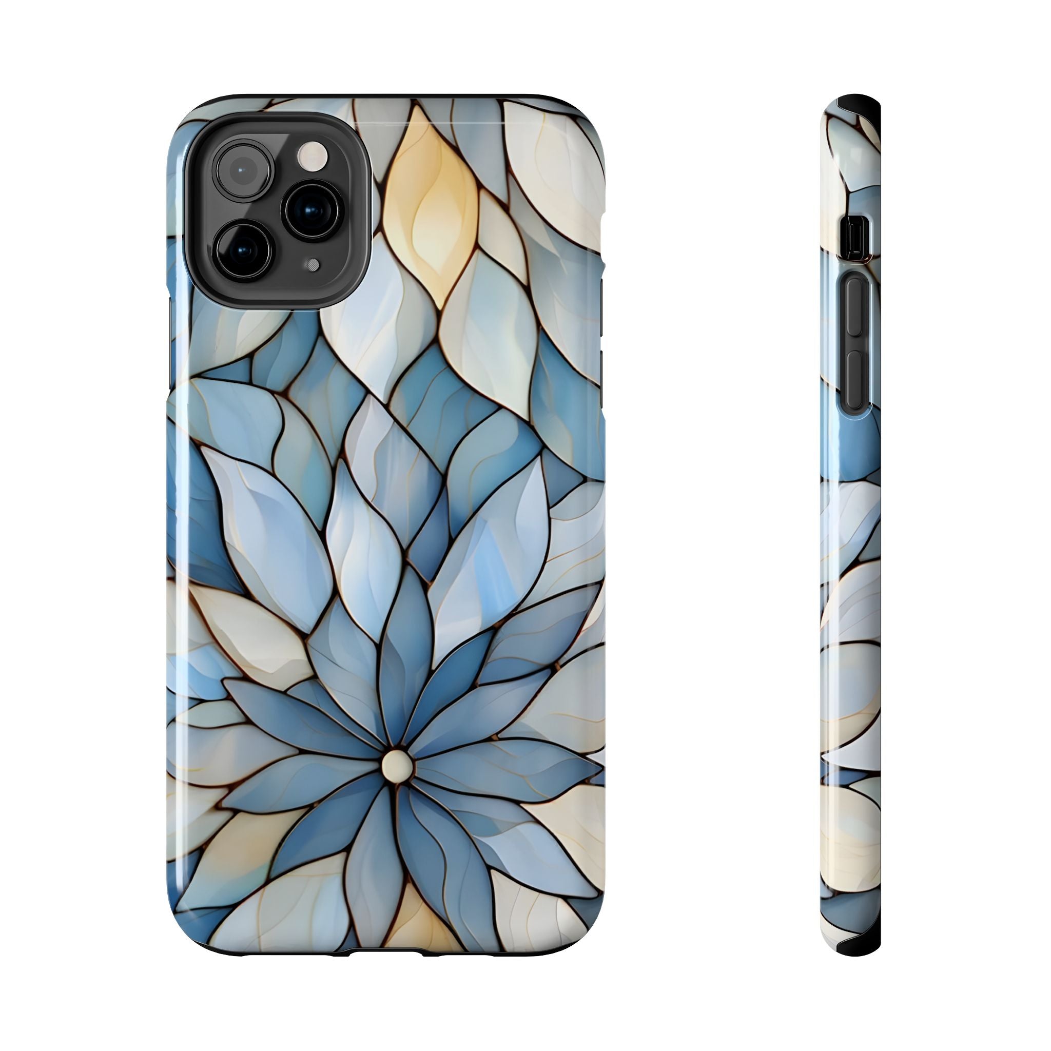 Blue Stained Glass Inspired Phone Case for iPhone and Samsung Galaxy Series