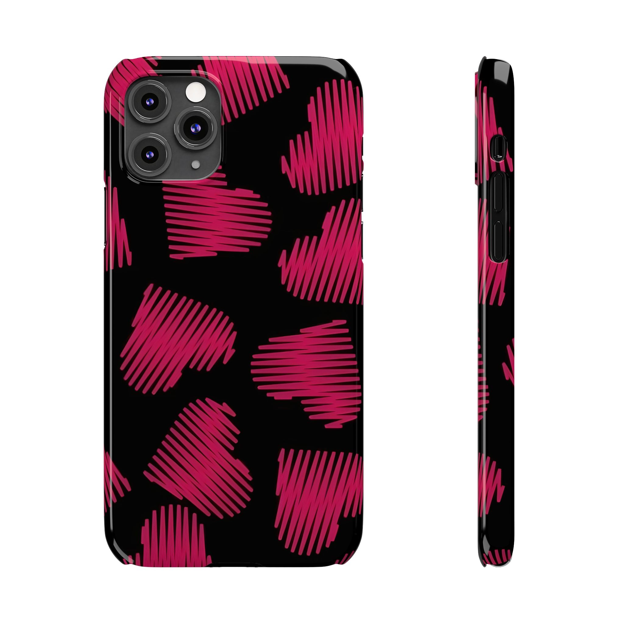 Red Black Heart Phone Case for iPhone
