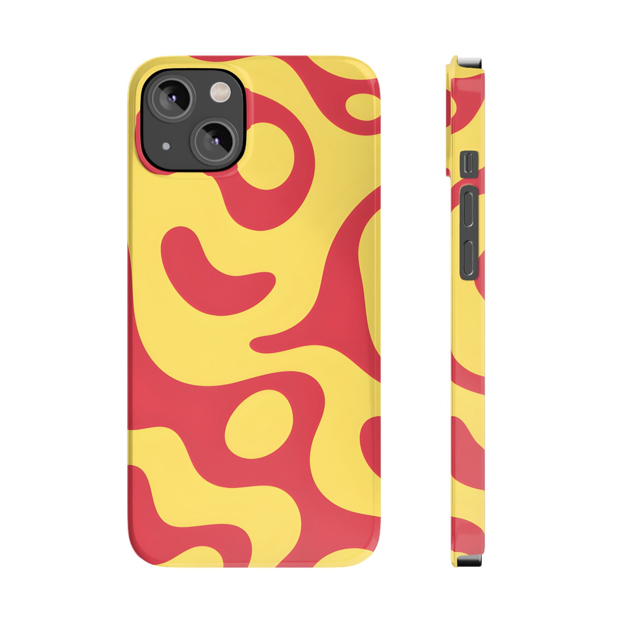 Orange Wavy Pattern Slim Phone Case for iPhone and Samsung Galaxy Series