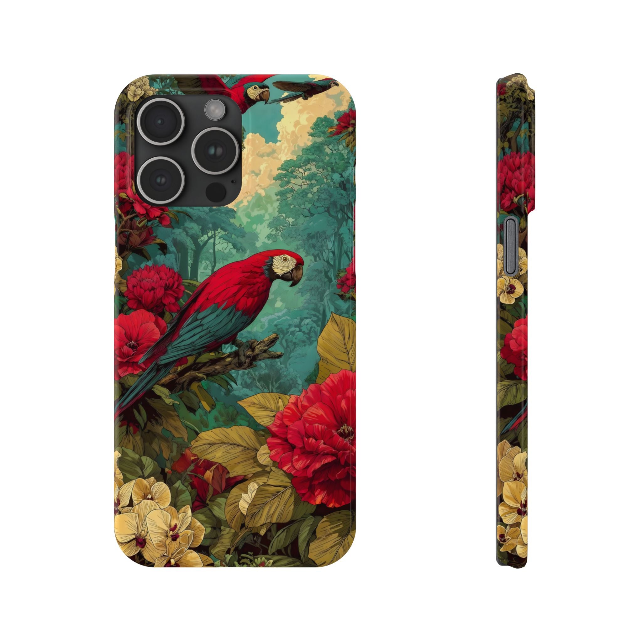 Parrot Bird Animal Motif Slim Phone Case for iPhone