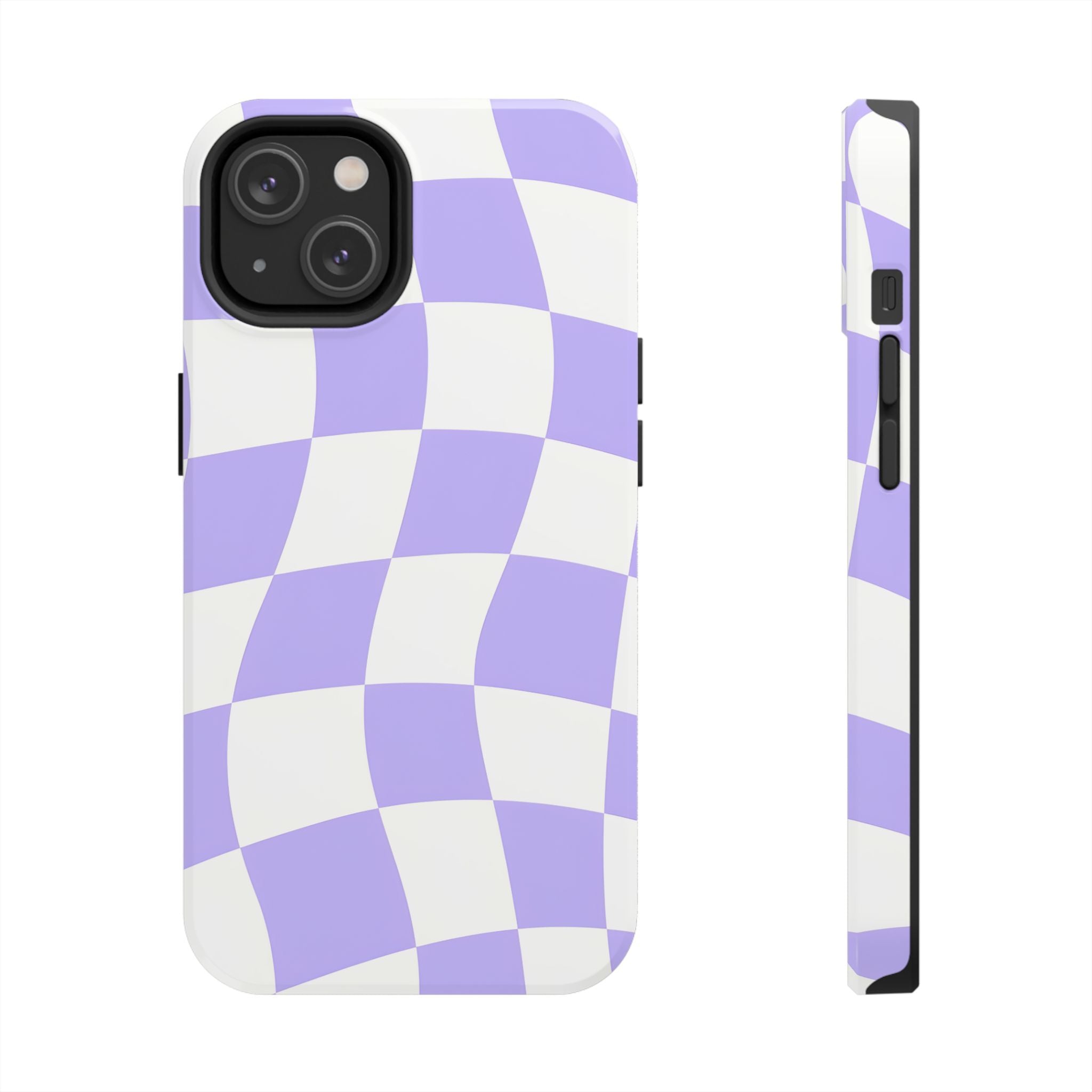 Purple Checkered Tough Phone Case for iPhone and Samsung Galaxy Series