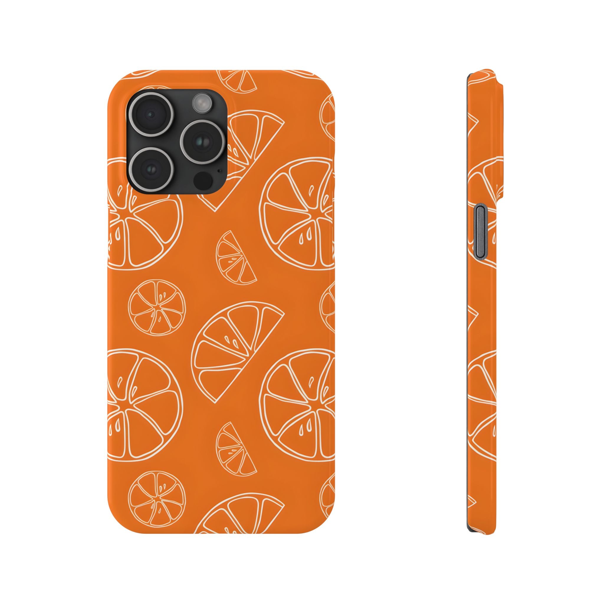 Citrus Orange Slices Slim Phone Case for iPhone