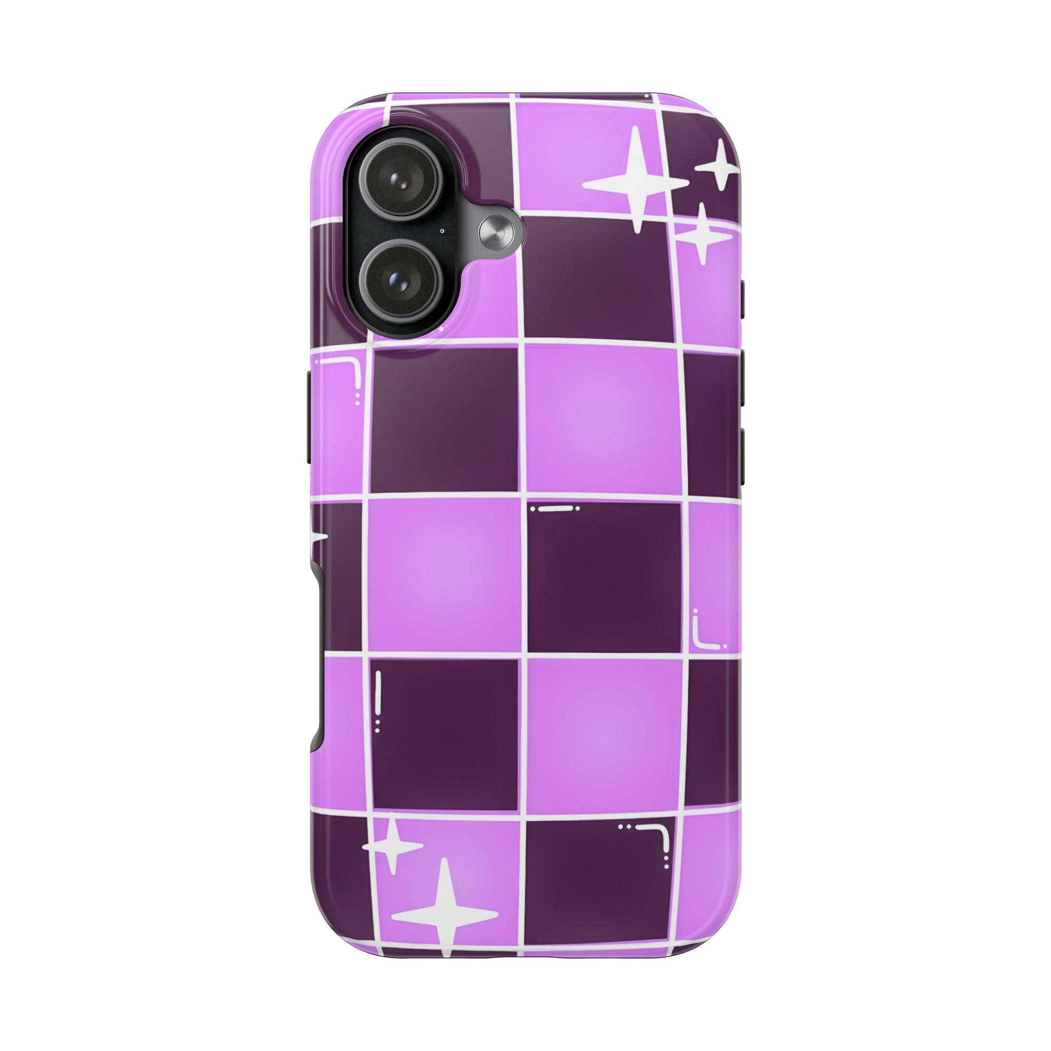 Purple Checkerboard Tough Phone Case for iPhone and Samsung Galaxy Series