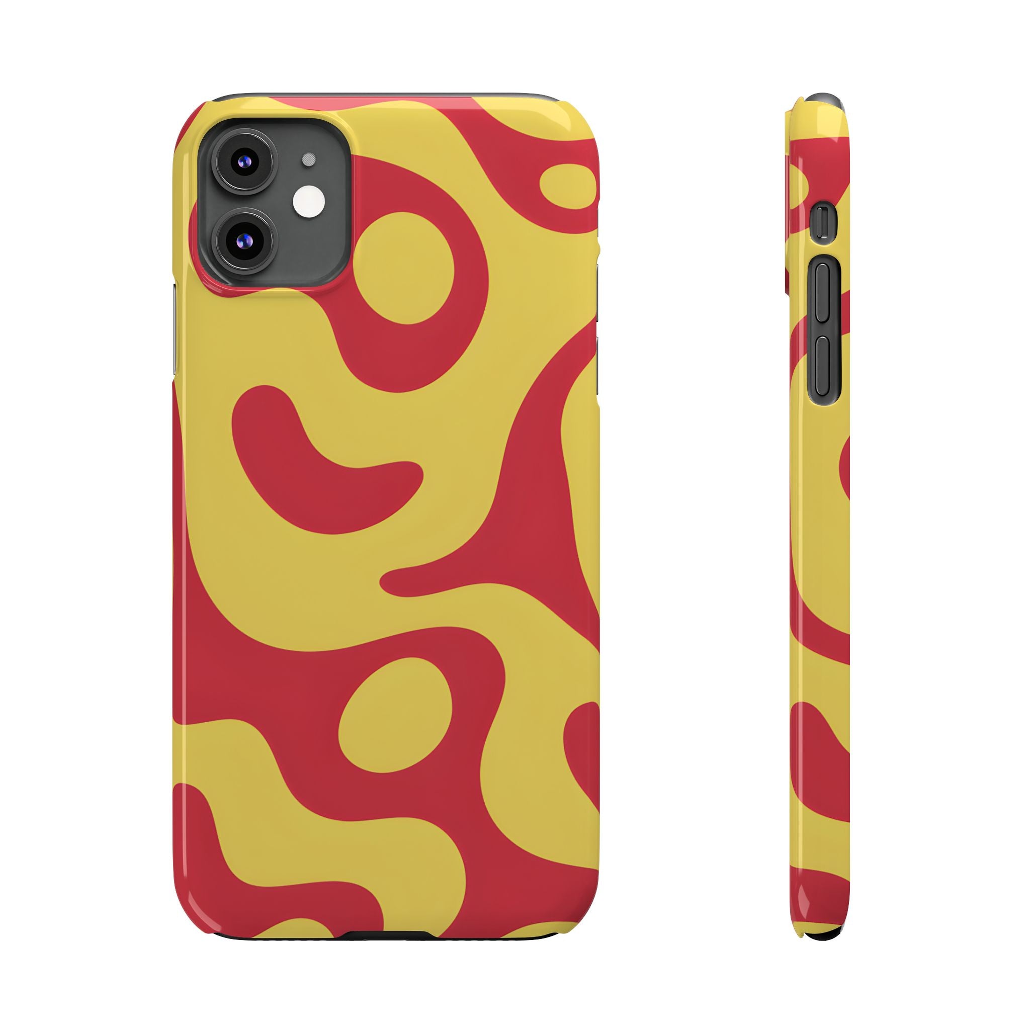 Orange Wavy Pattern Slim Phone Case for iPhone and Samsung Galaxy Series