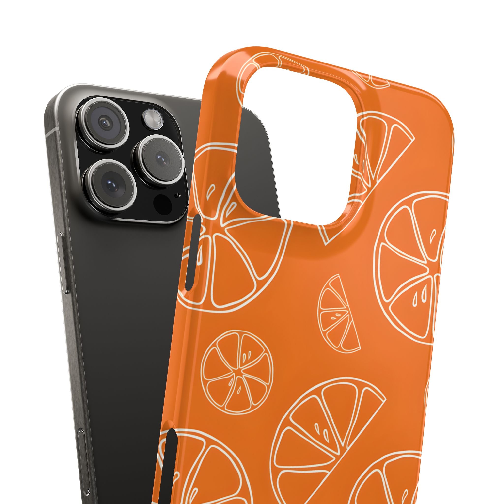 Citrus Orange Slices Slim Phone Case for iPhone