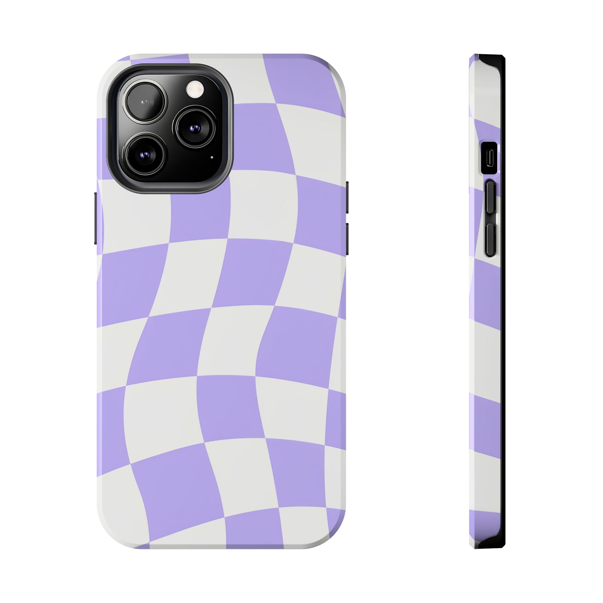 Purple Checkered Tough Phone Case for iPhone and Samsung Galaxy Series