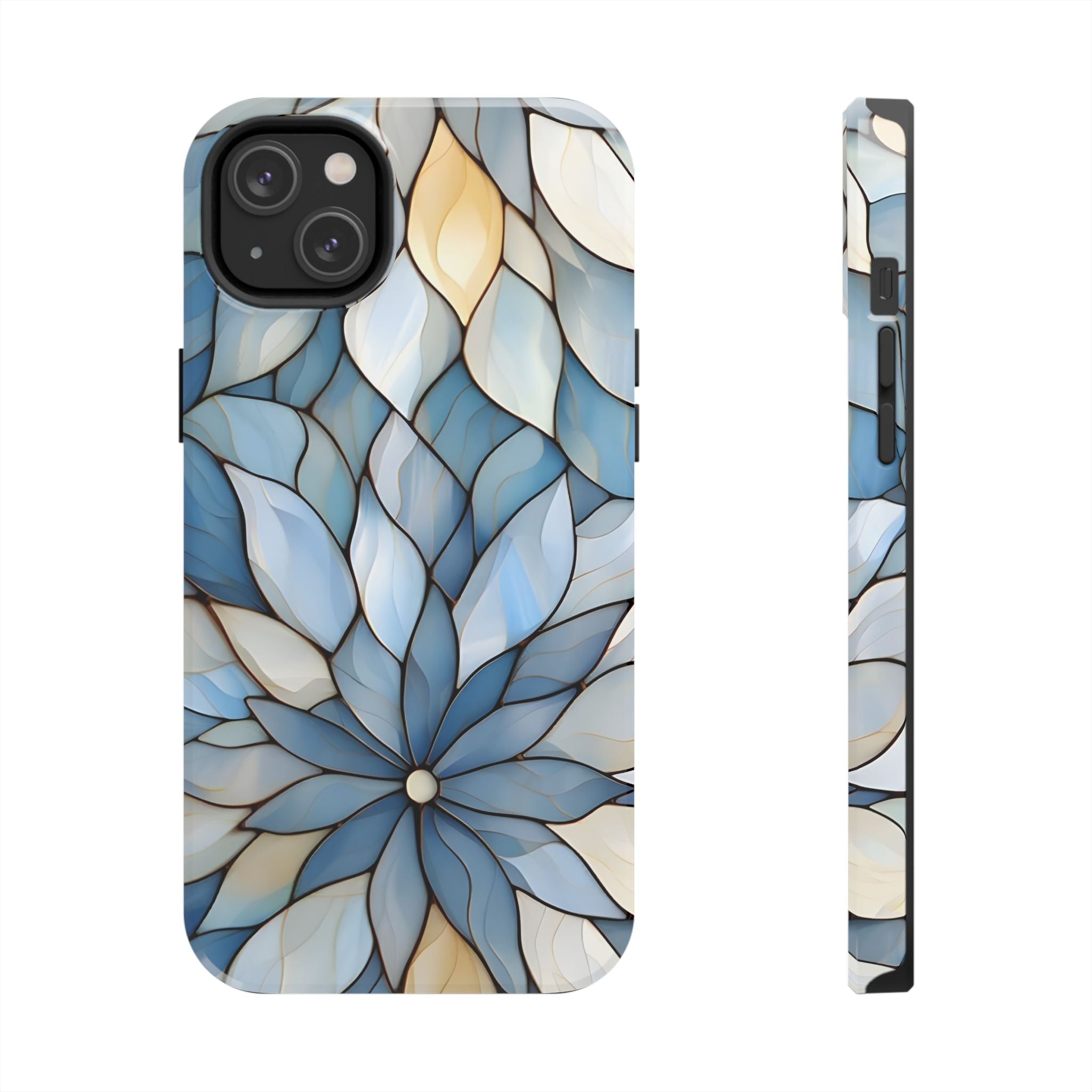 Blue Stained Glass Inspired Phone Case for iPhone and Samsung Galaxy Series