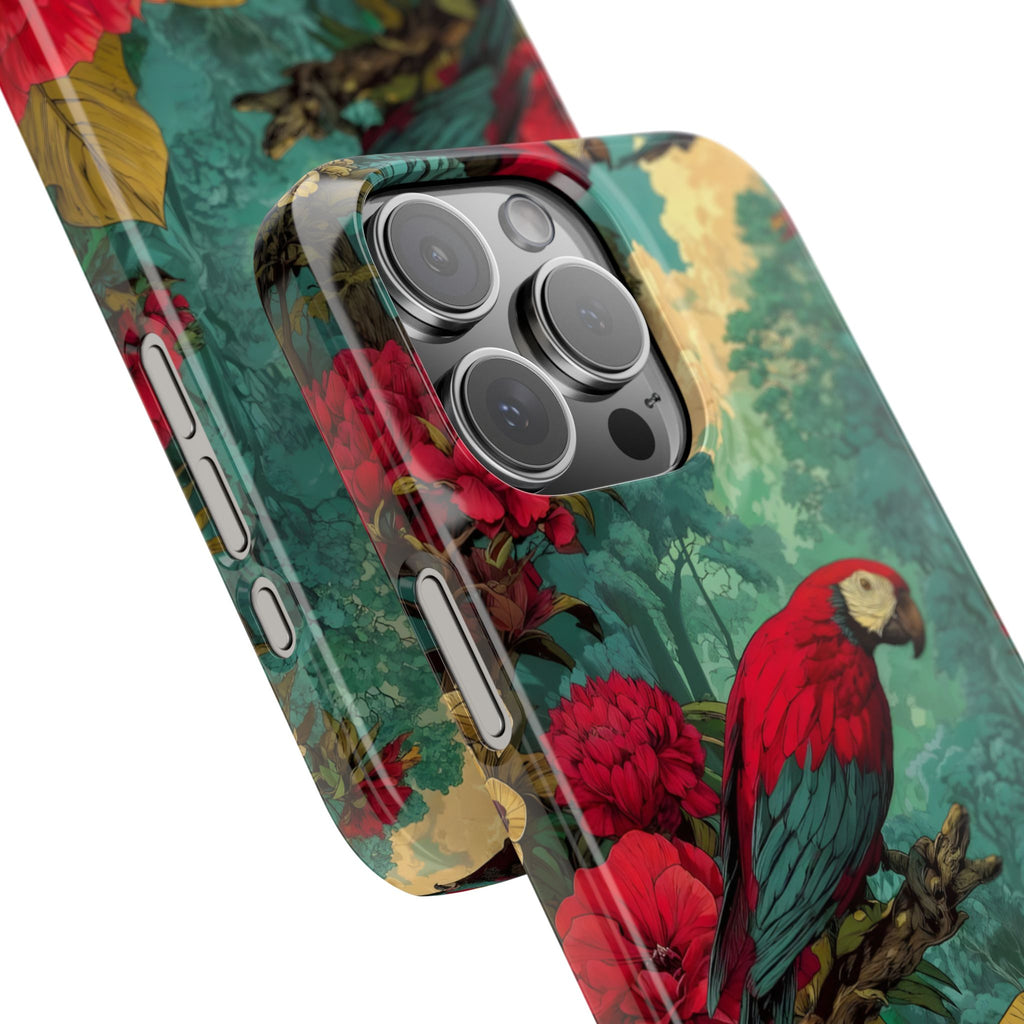 Parrot Bird Animal Motif Slim Phone Case for iPhone
