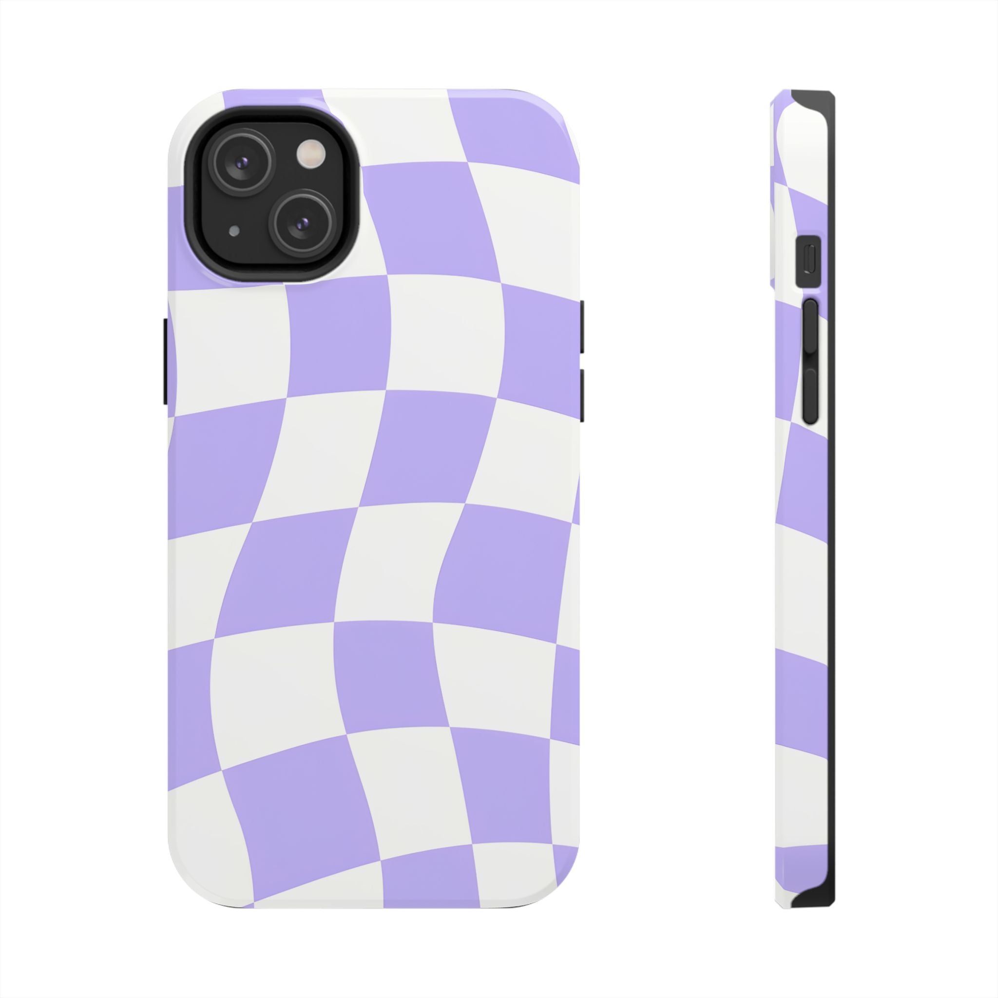 Purple Checkered Tough Phone Case for iPhone and Samsung Galaxy Series