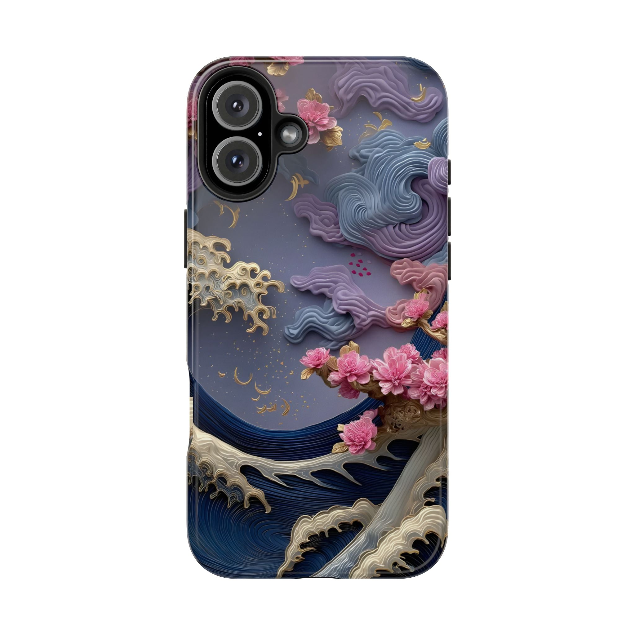 Japanese Waves and Cherry Blossoms Phone Case for iPhone and Samsung Galaxy Series