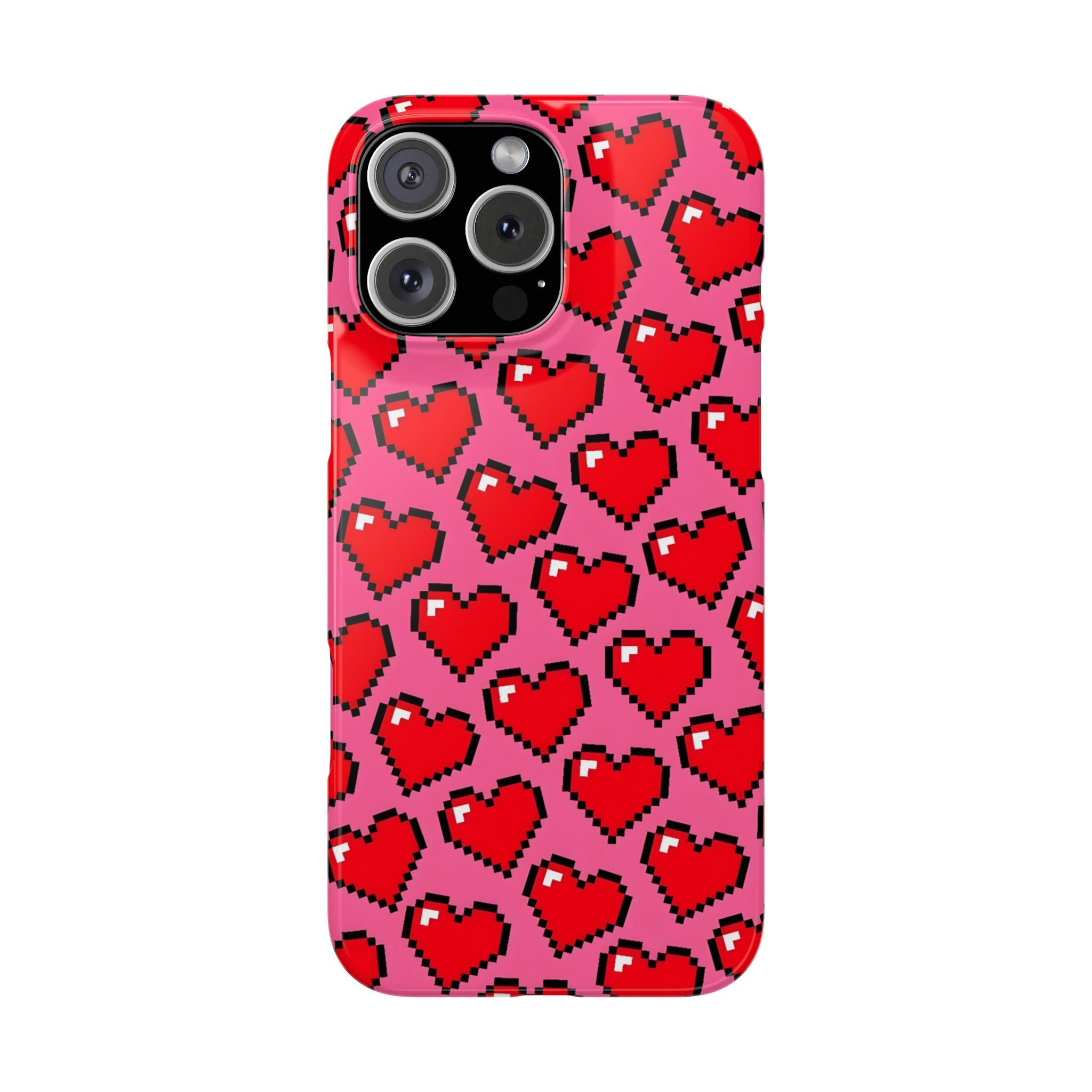 Pixel Hearts Slim Phone Case for iPhone