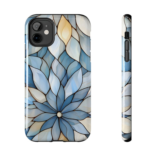 Blue Stained Glass Inspired Phone Case for iPhone and Samsung Galaxy Series