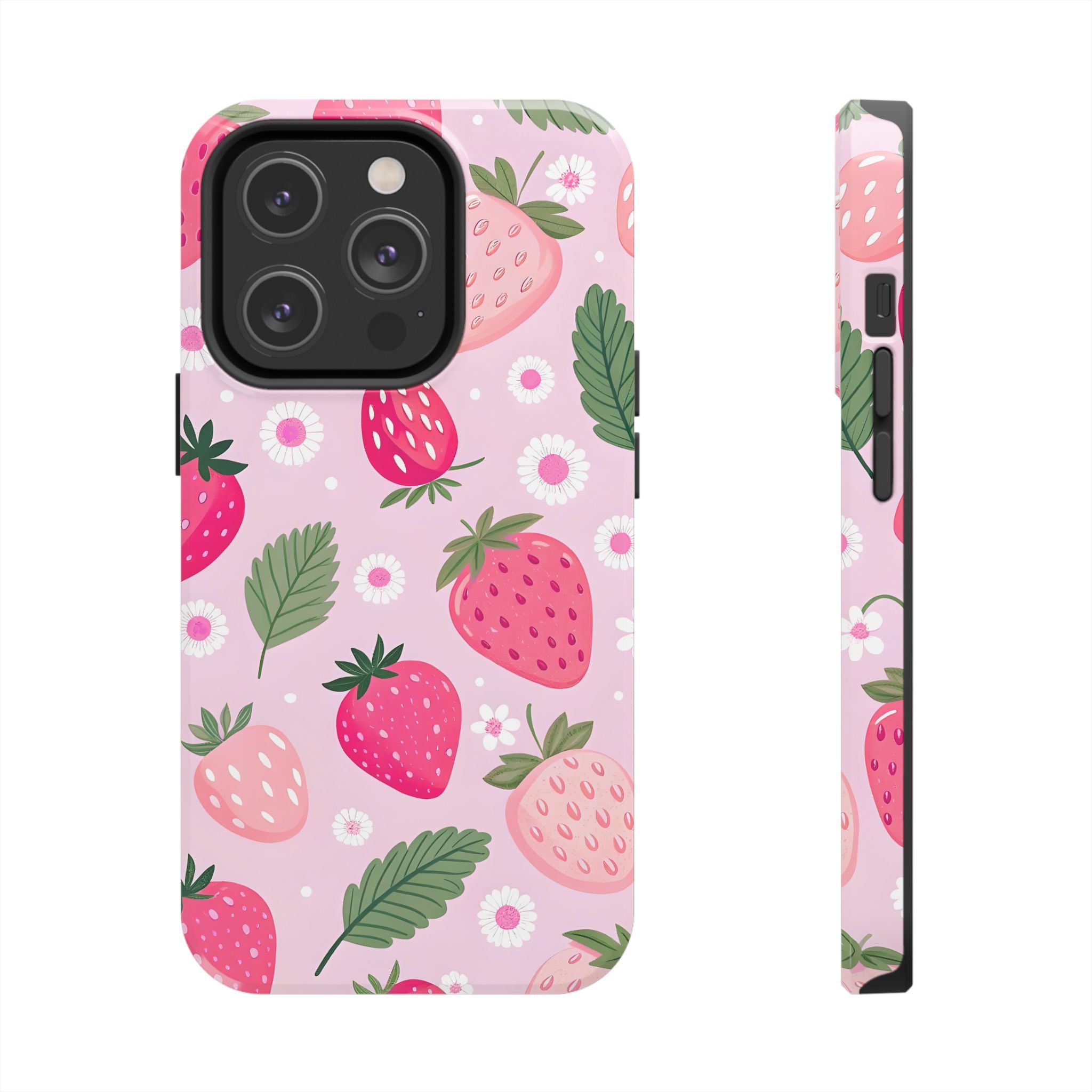 Pink Strawberry Phone Case for iPhone and Samsung Galaxy Series