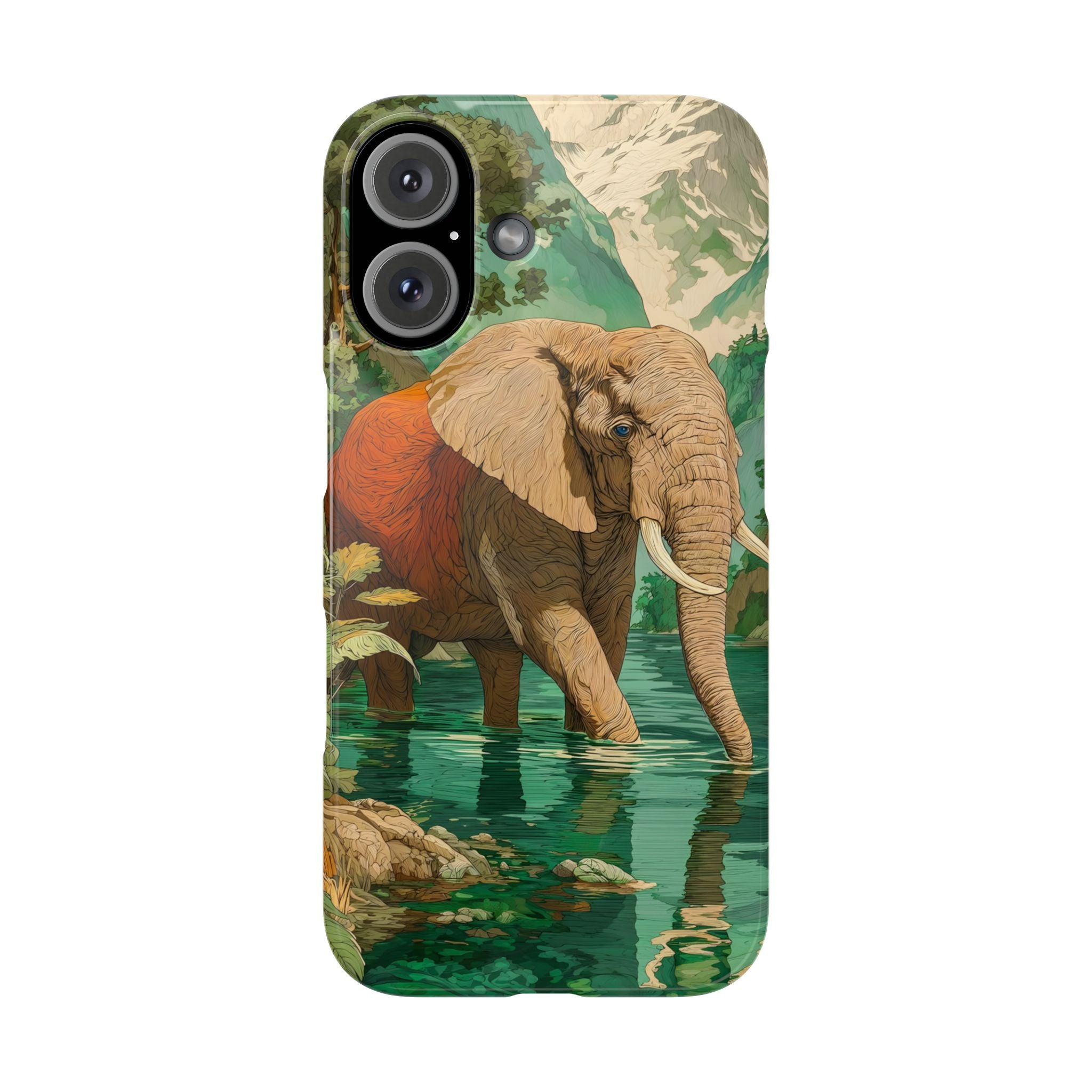 Elephant Animal Motif Slim Phone Case for iPhone