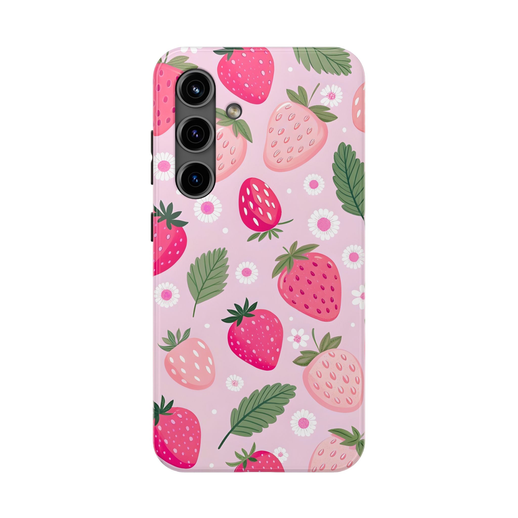Pink Strawberry Phone Case for iPhone and Samsung Galaxy Series