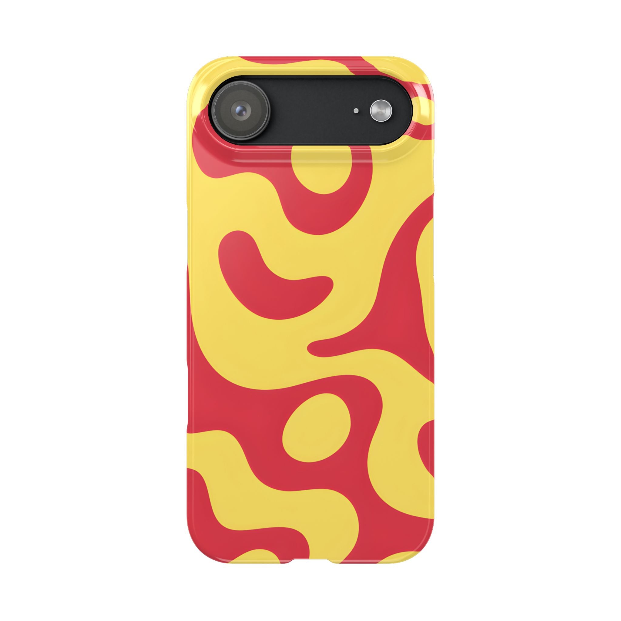 Orange Wavy Pattern Slim Phone Case for iPhone and Samsung Galaxy Series