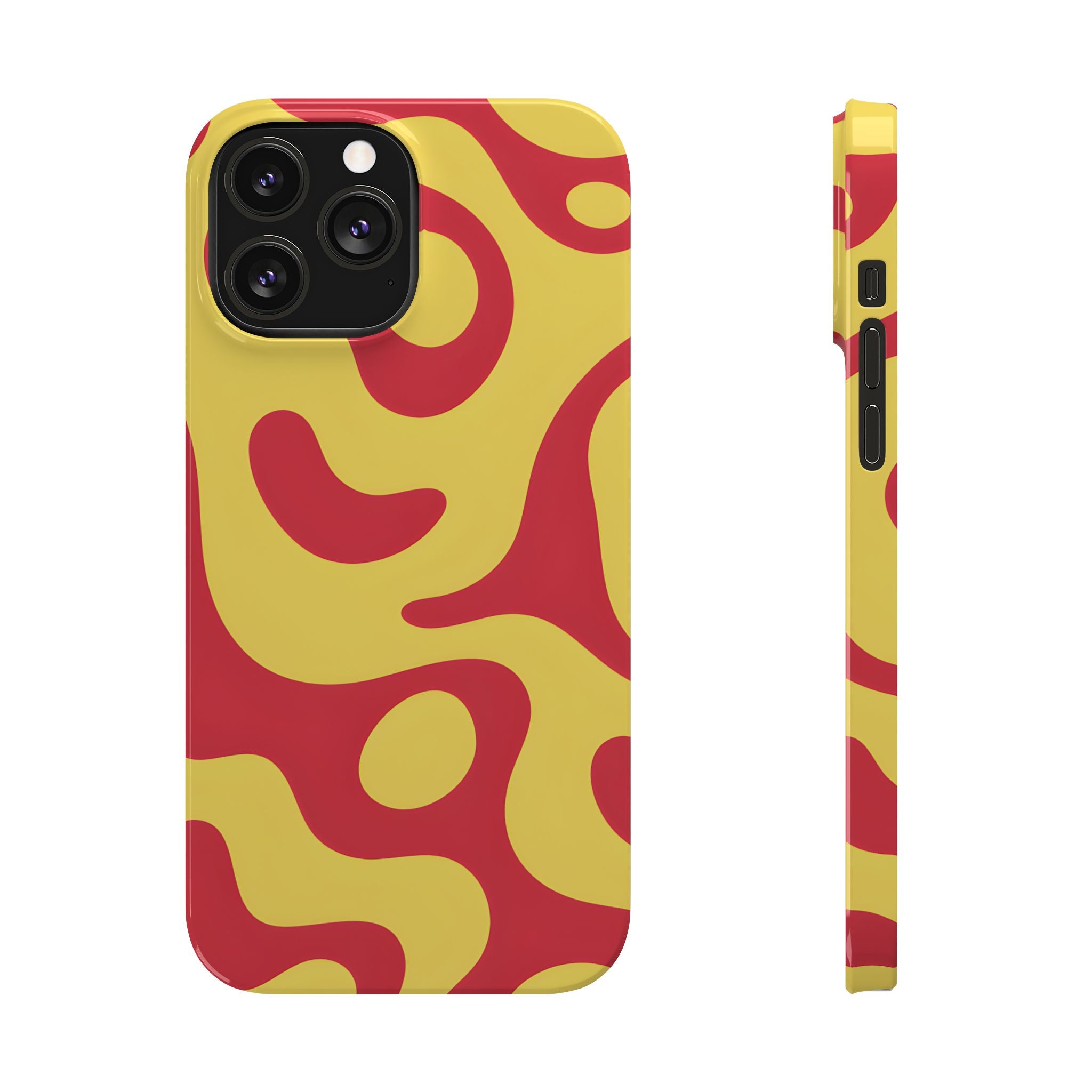 Orange Wavy Pattern Slim Phone Case for iPhone and Samsung Galaxy Series