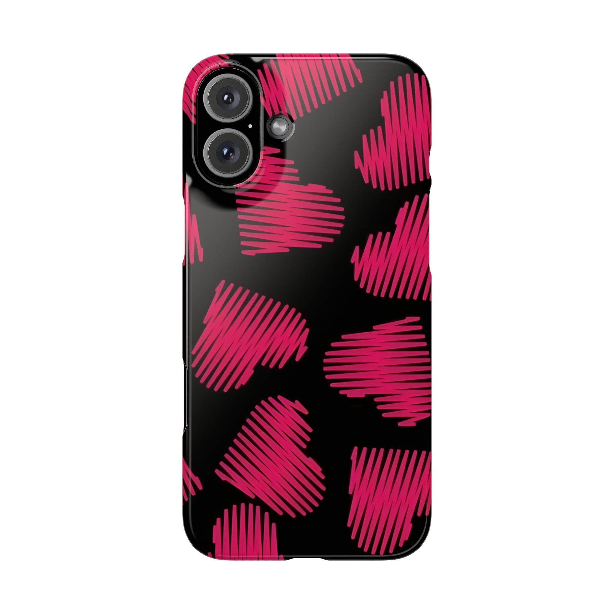 Red Black Heart Phone Case for iPhone
