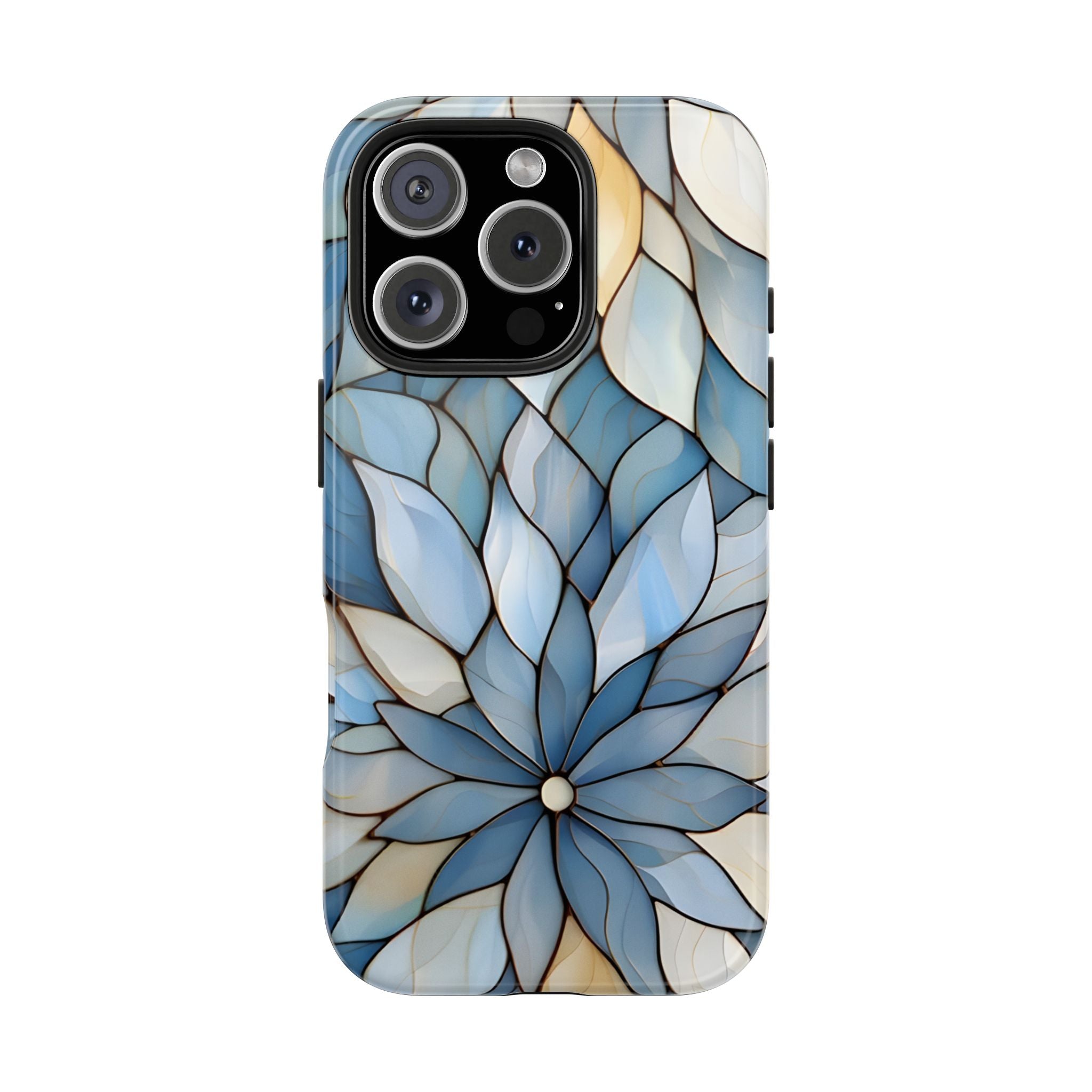 Blue Stained Glass Inspired Phone Case for iPhone and Samsung Galaxy Series