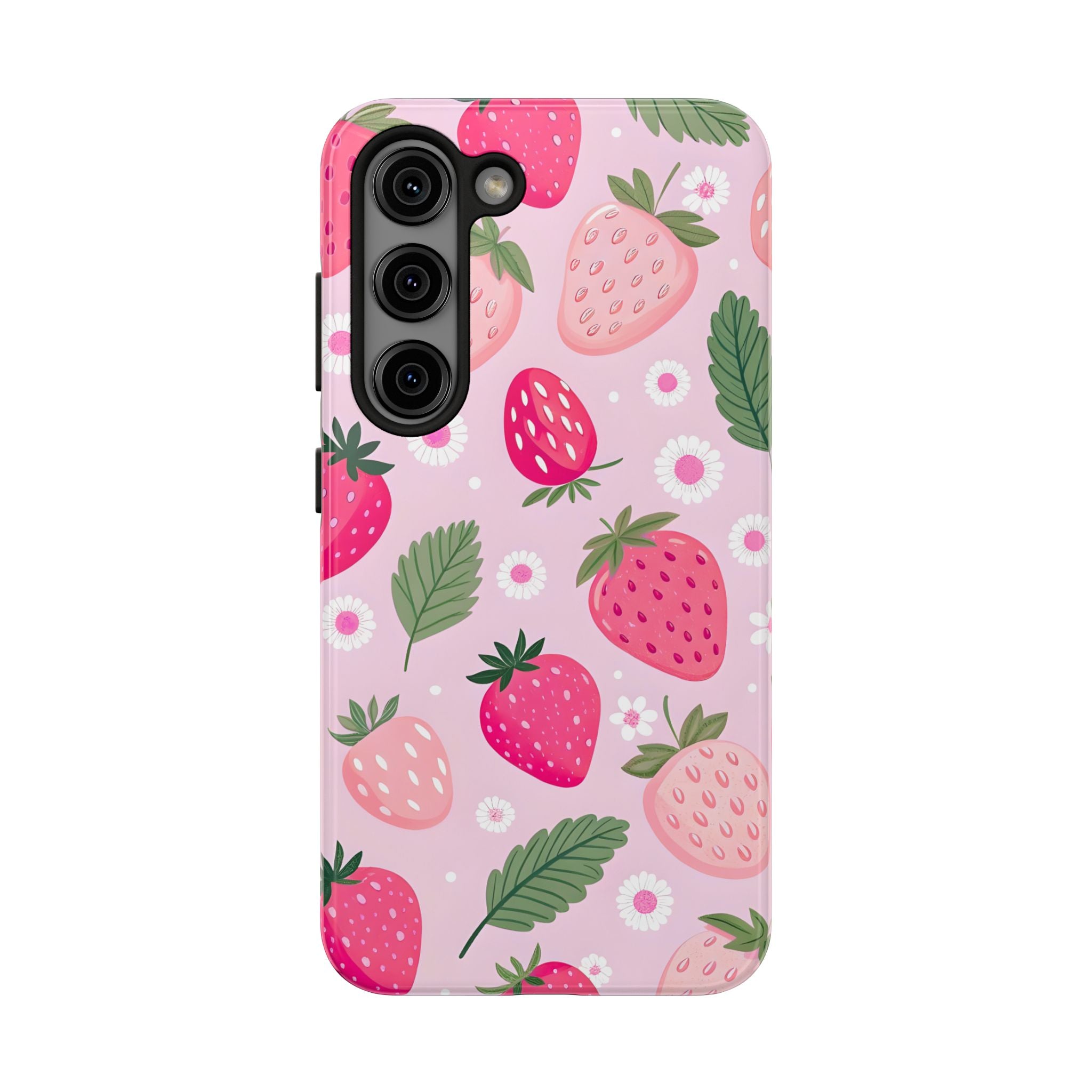 Pink Strawberry Phone Case for iPhone and Samsung Galaxy Series