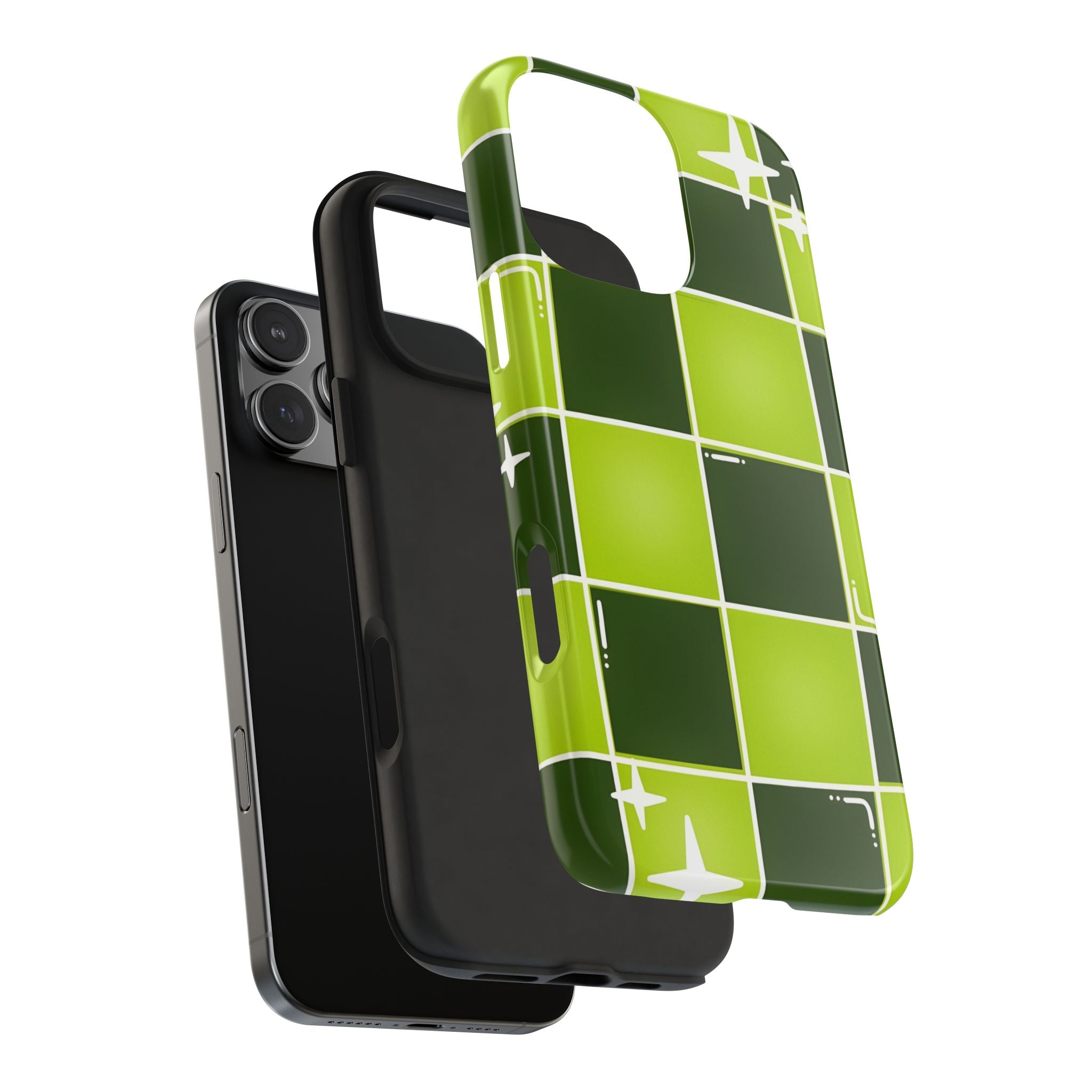 Green Checkered Tough Phone Case for iPhone and Samsung Galaxy Series
