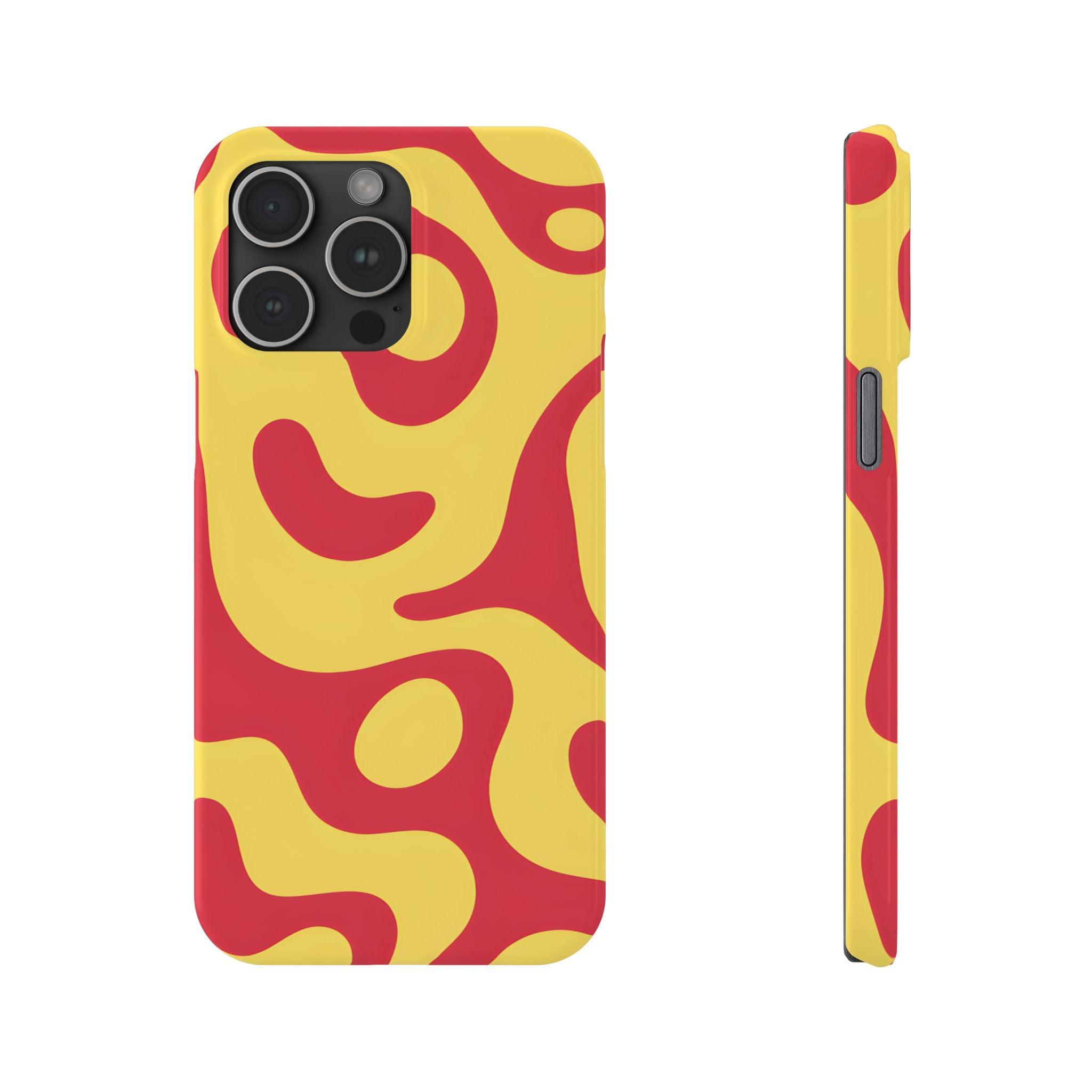 Orange Wavy Pattern Slim Phone Case for iPhone and Samsung Galaxy Series