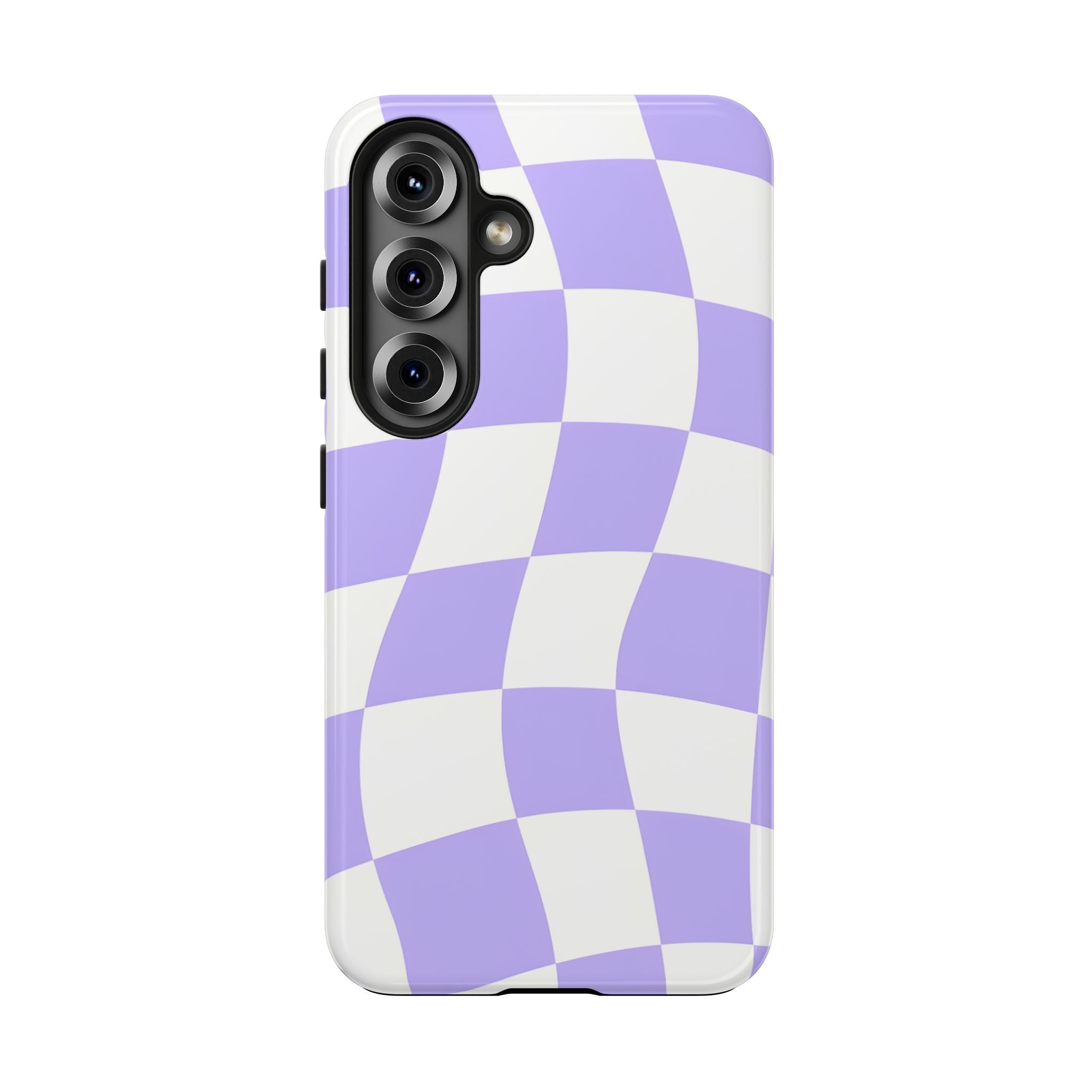 Purple Checkered Tough Phone Case for iPhone and Samsung Galaxy Series