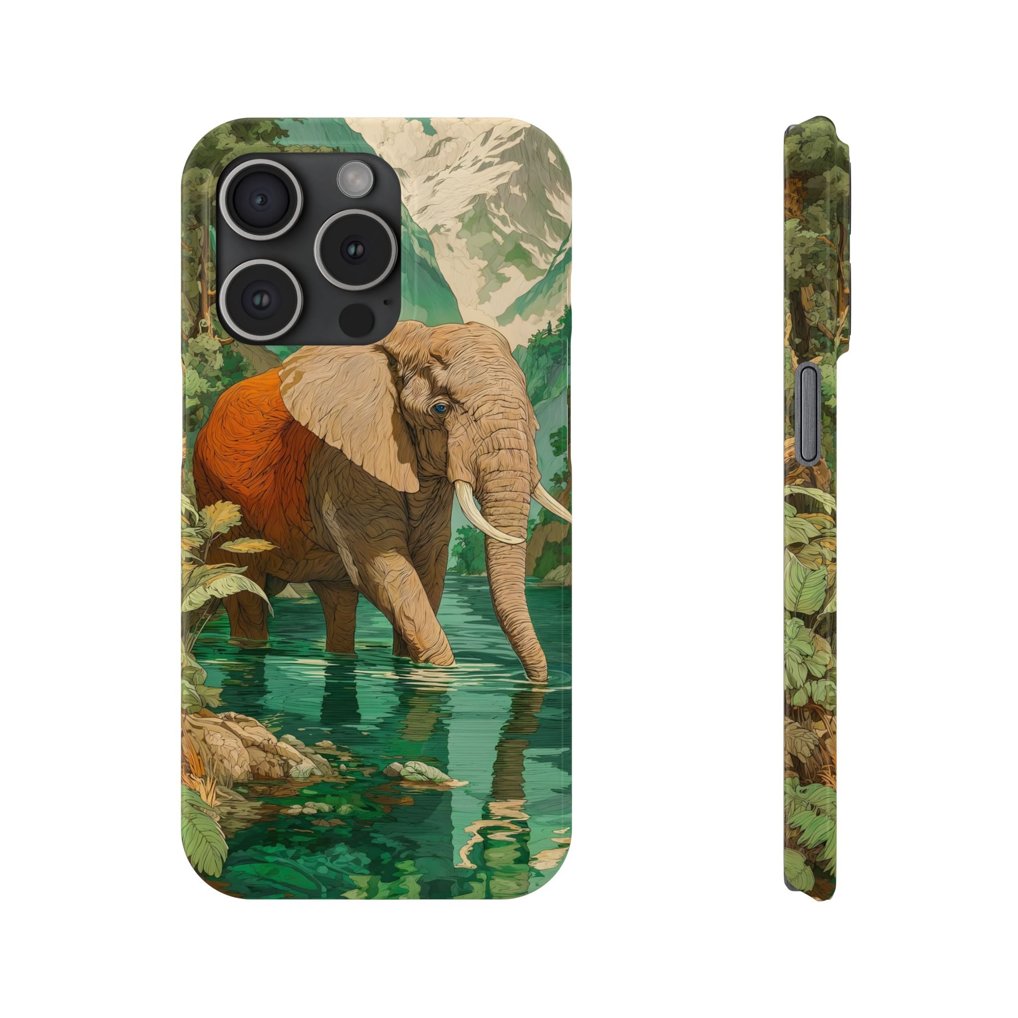 Elephant Animal Motif Slim Phone Case for iPhone