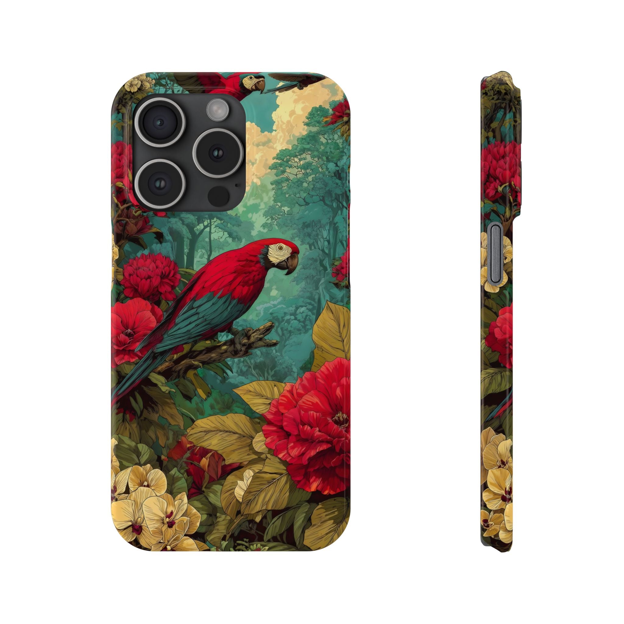 Parrot Bird Animal Motif Slim Phone Case for iPhone