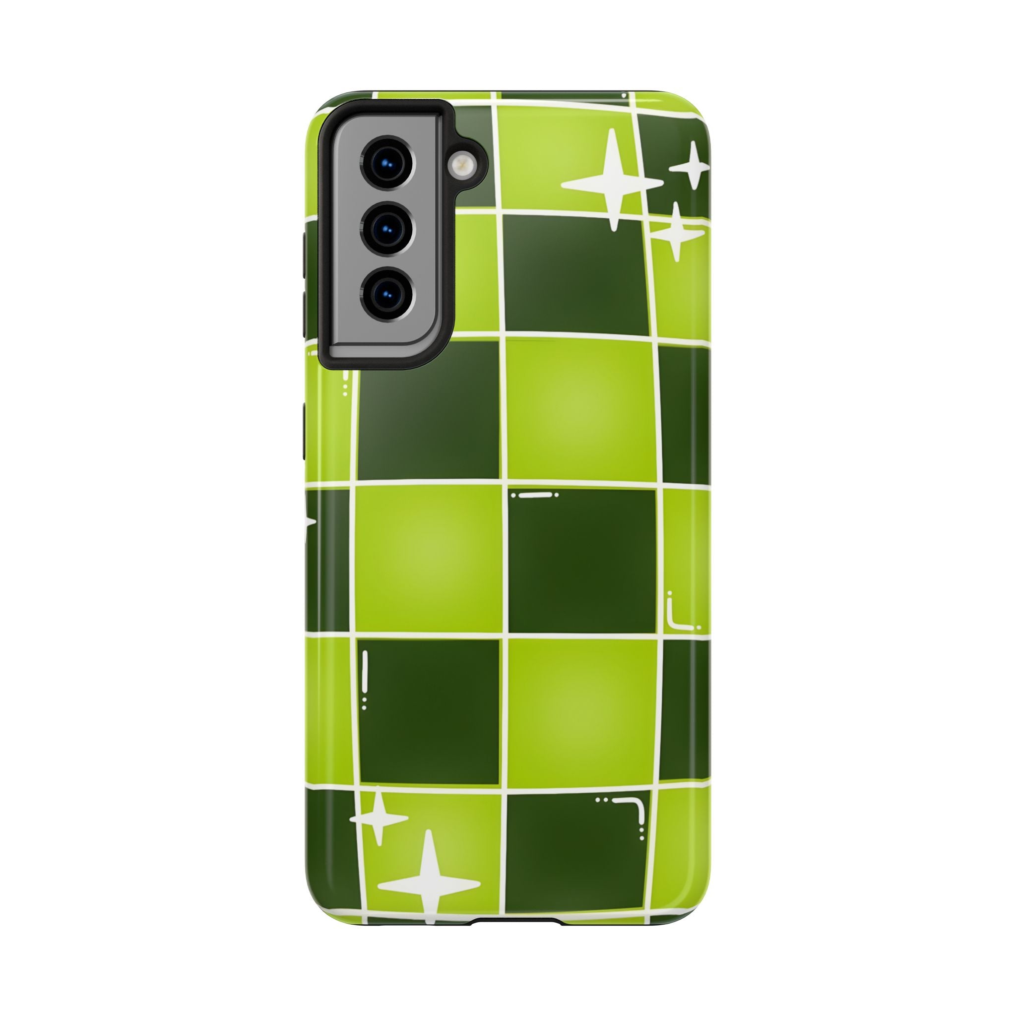 Green Checkered Tough Phone Case for iPhone and Samsung Galaxy Series