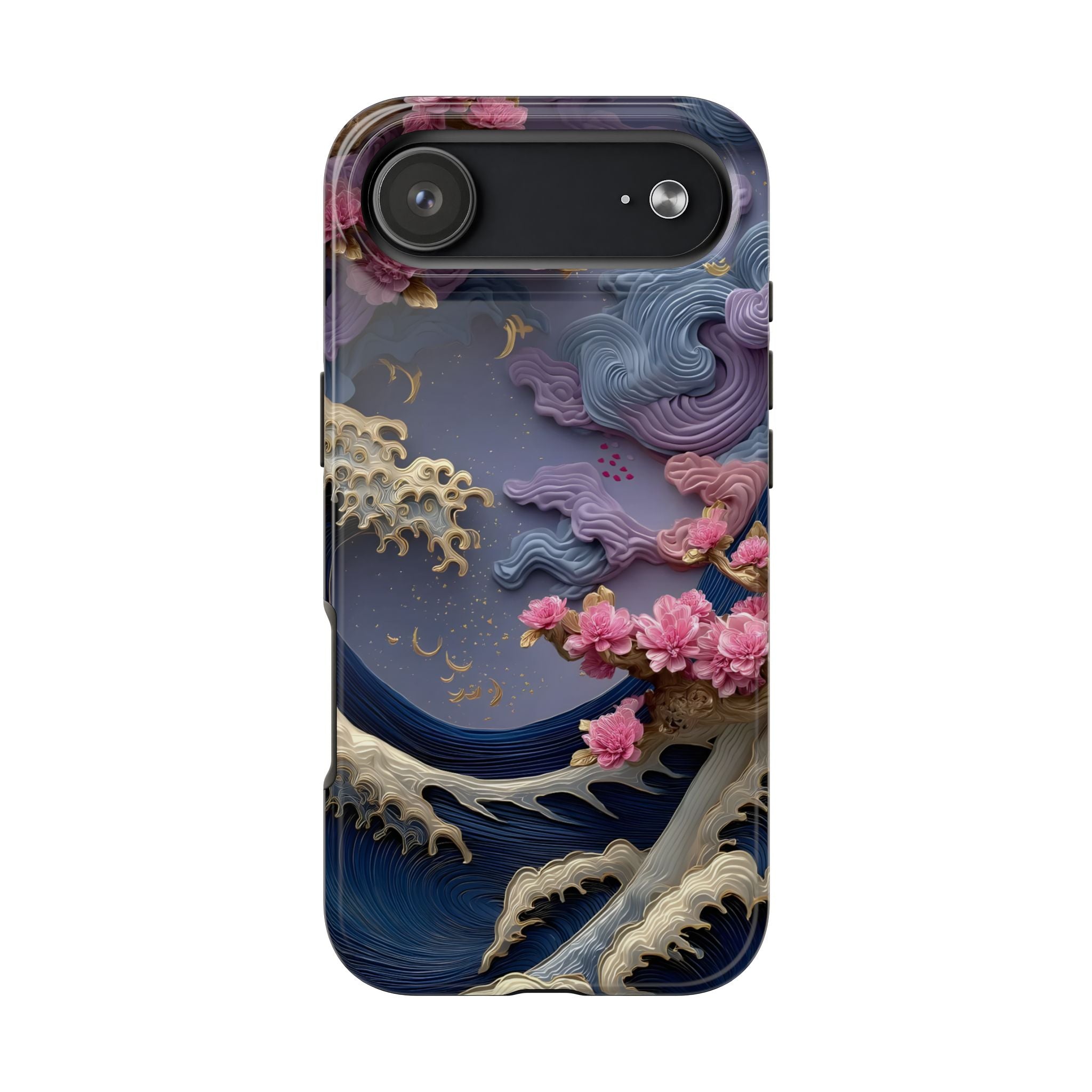 Japanese Waves and Cherry Blossoms Phone Case for iPhone and Samsung Galaxy Series