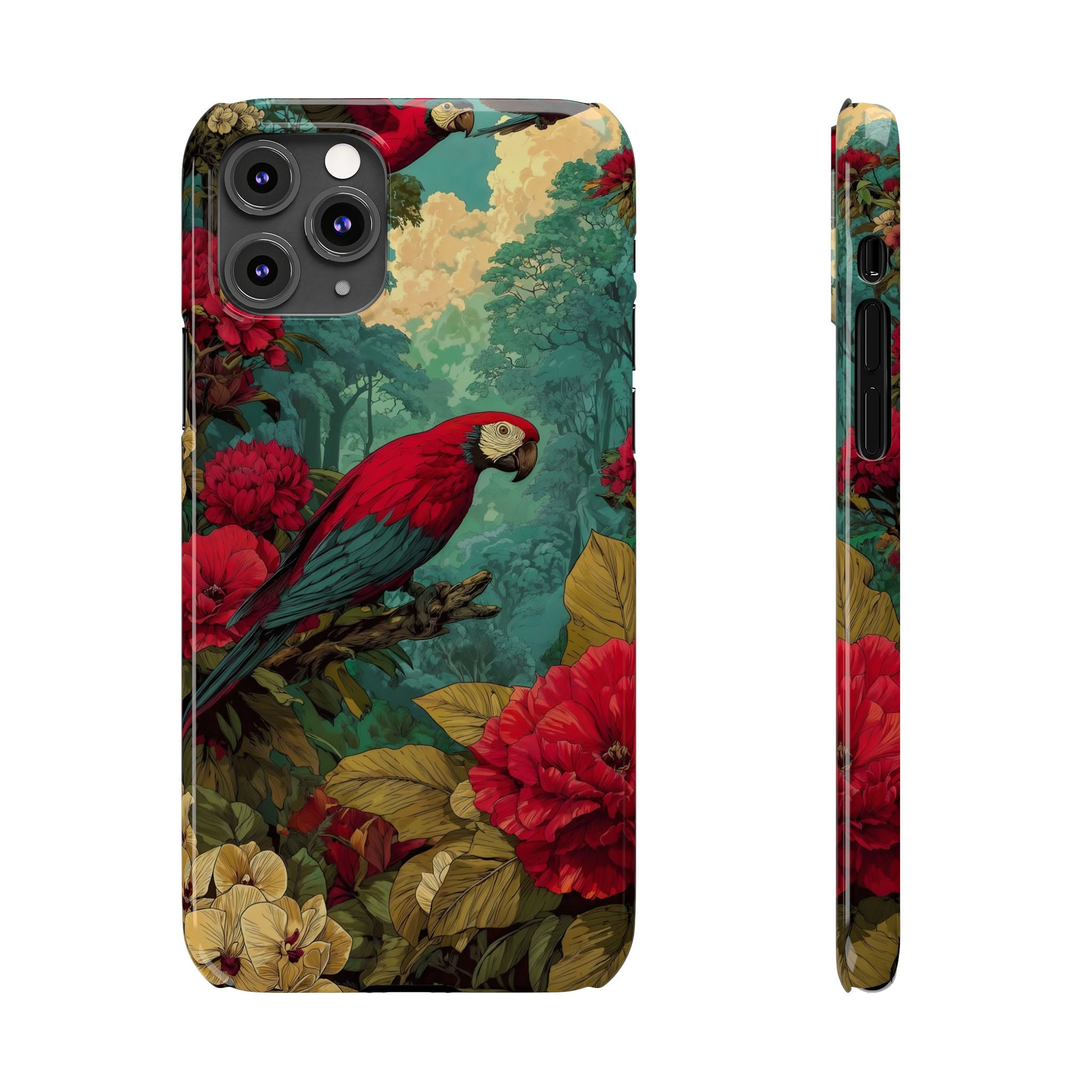 Parrot Bird Animal Motif Slim Phone Case for iPhone