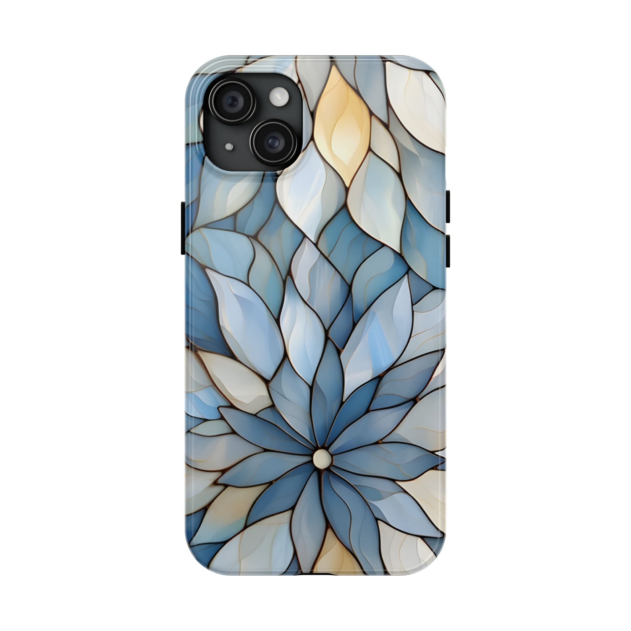 Blue Stained Glass Inspired Phone Case for iPhone and Samsung Galaxy Series