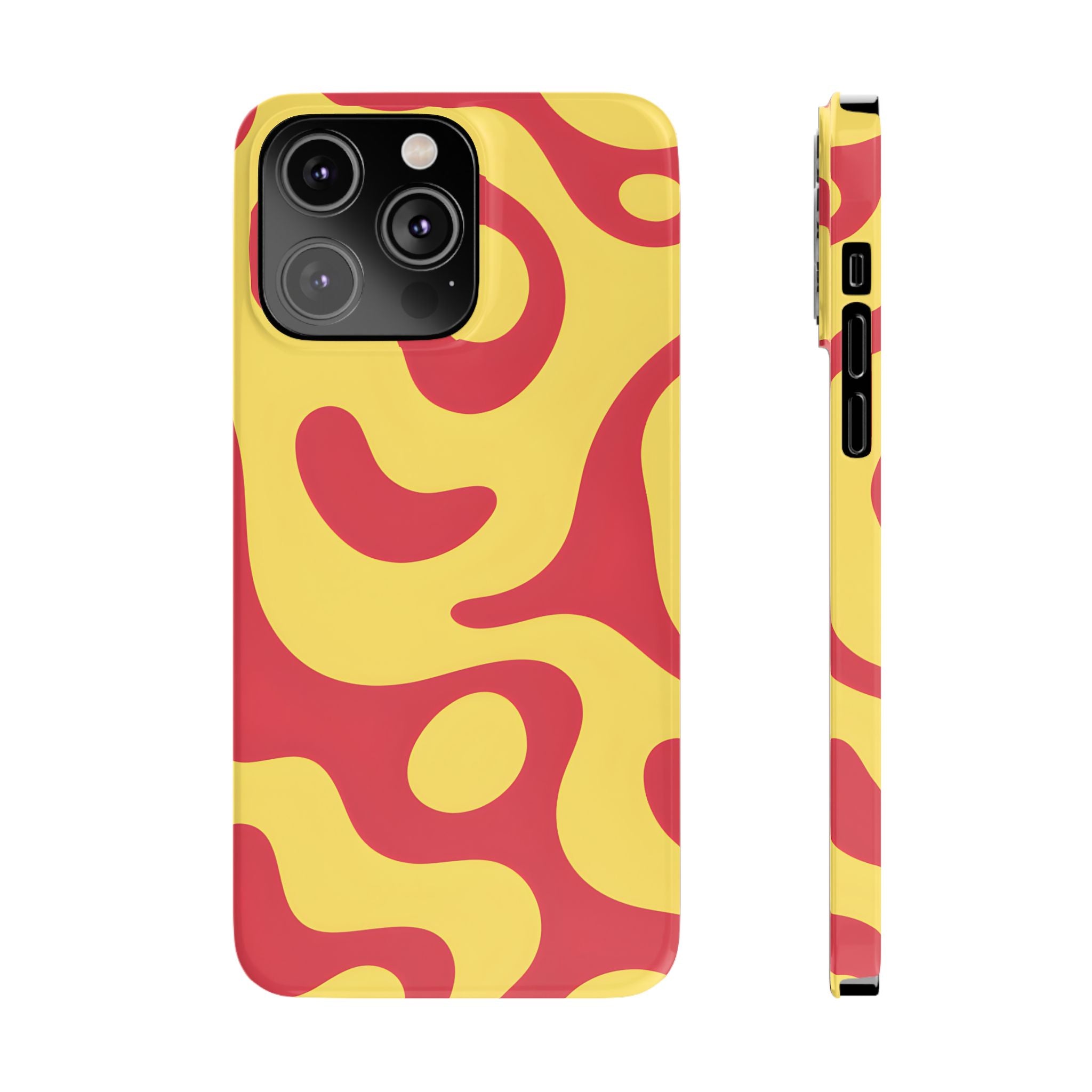 Orange Wavy Pattern Slim Phone Case for iPhone and Samsung Galaxy Series