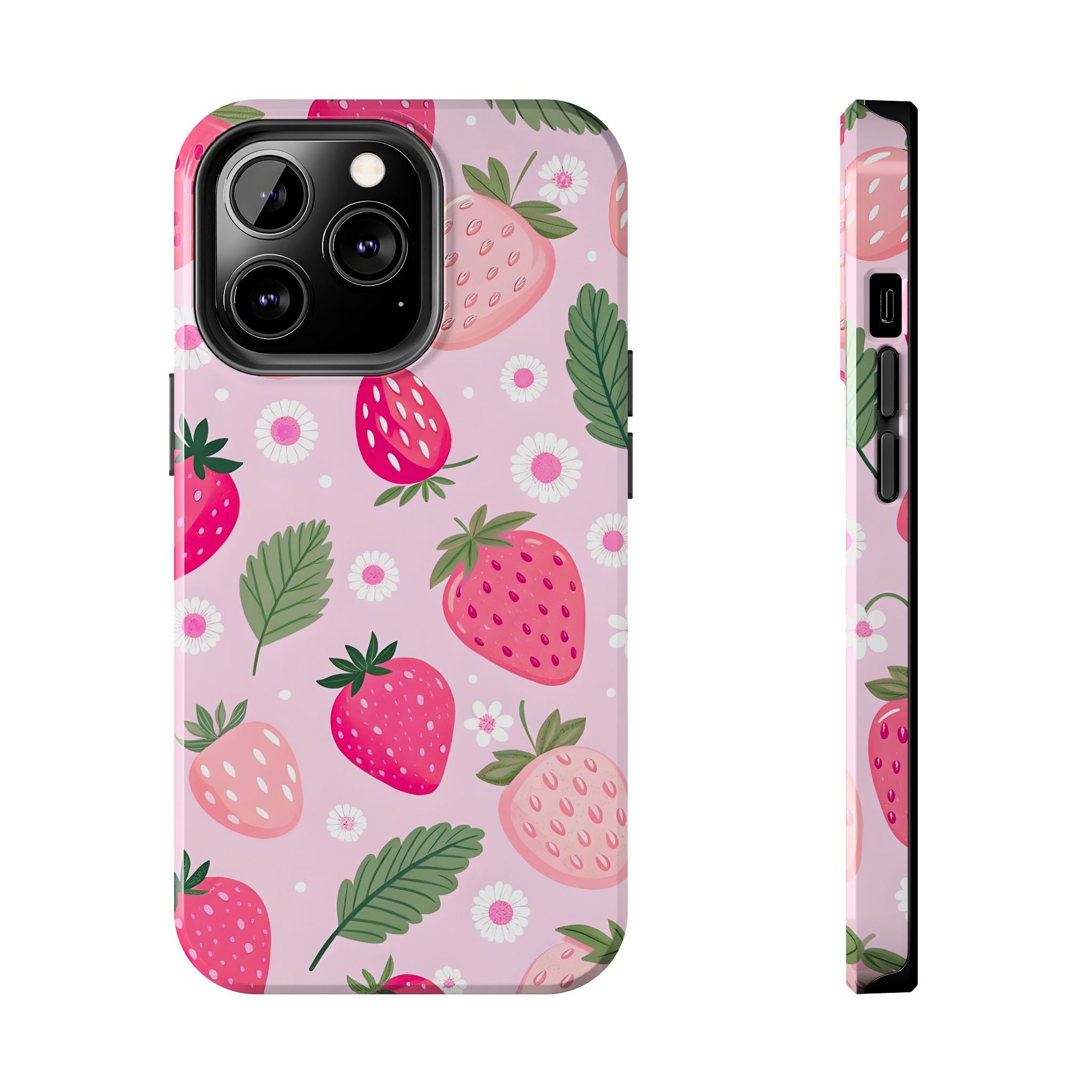 Pink Strawberry Phone Case for iPhone and Samsung Galaxy Series