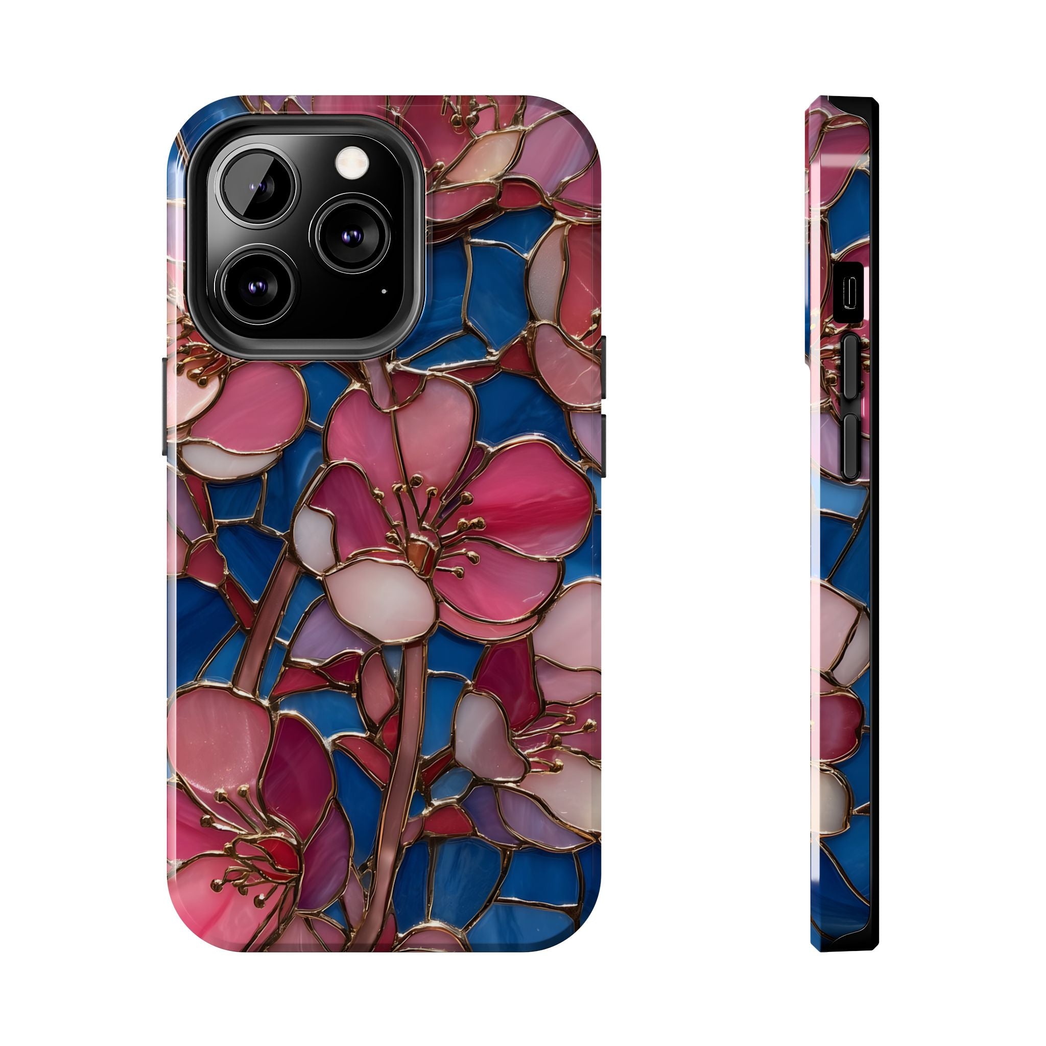 Floral Stained Glass Inspired Phone Case for iPhone and Samsung Galaxy Series