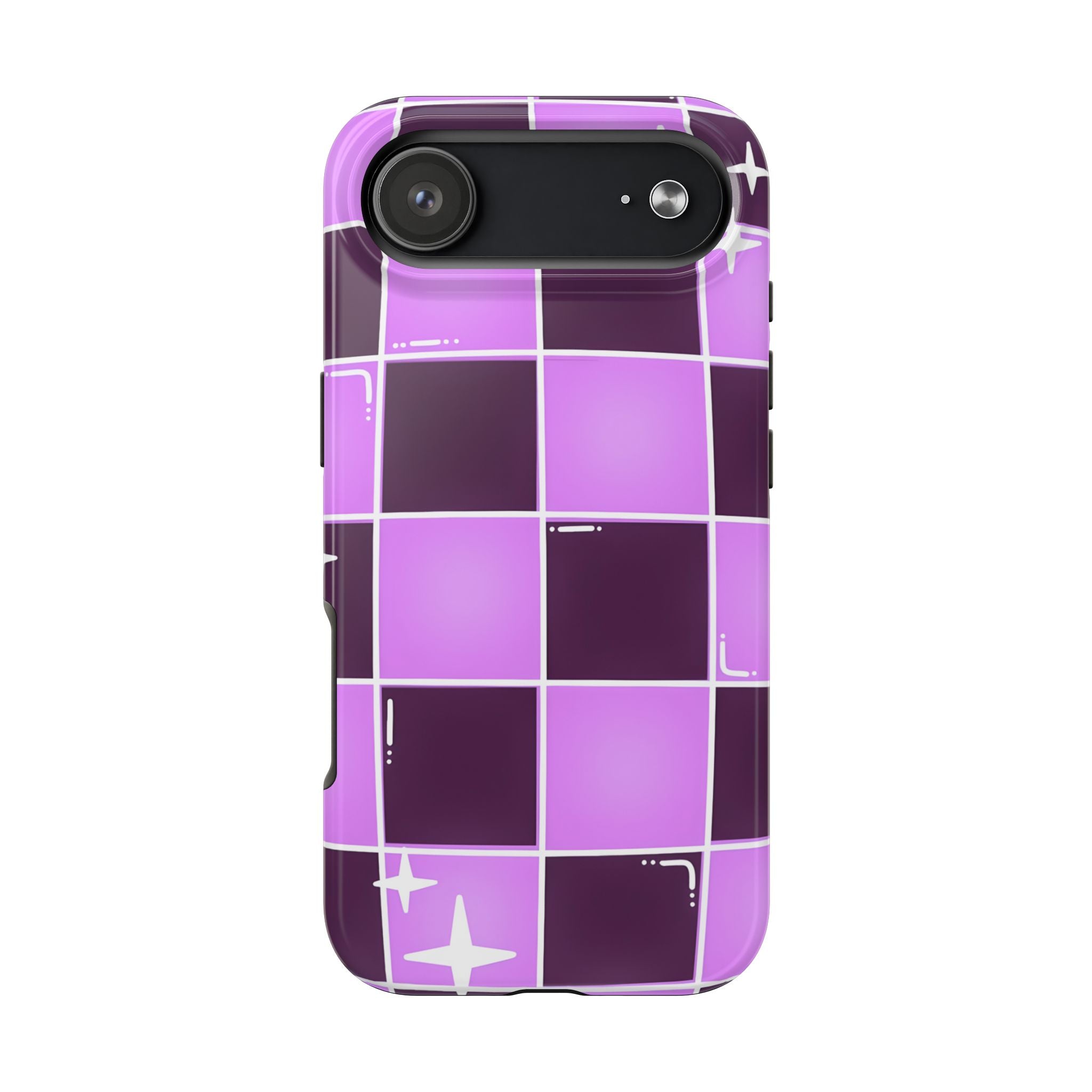 Purple Checkerboard Tough Phone Case for iPhone and Samsung Galaxy Series