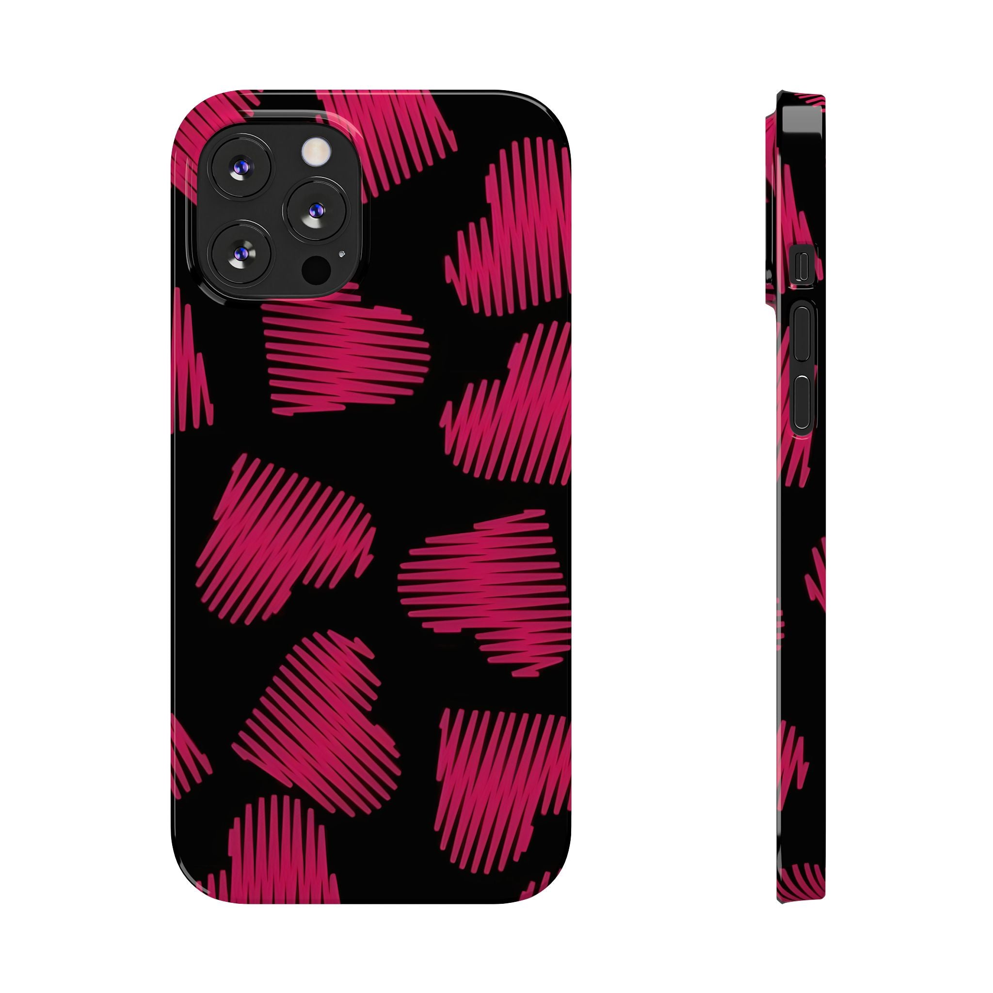 Red Black Heart Phone Case for iPhone