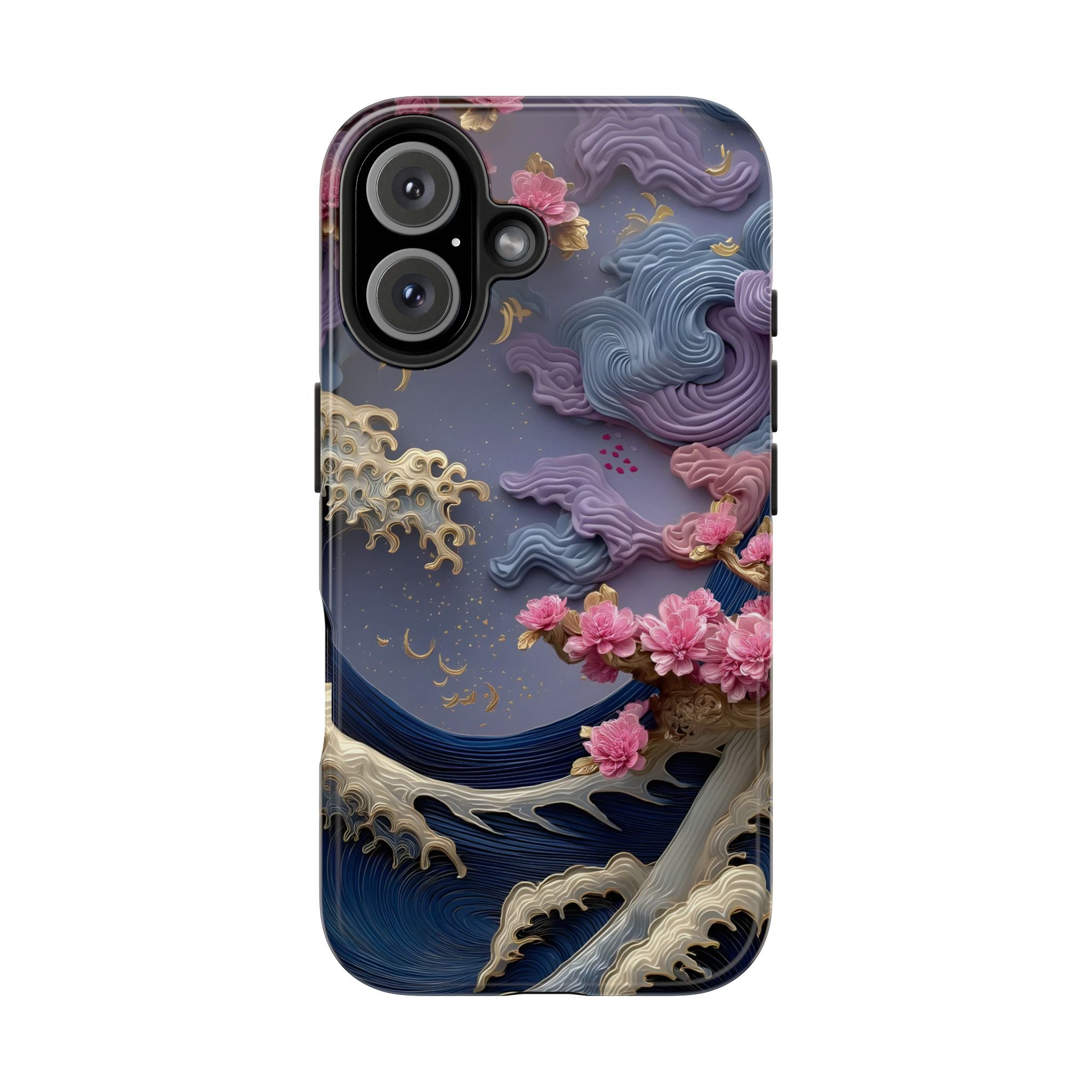 Japanese Waves and Cherry Blossoms Phone Case for iPhone and Samsung Galaxy Series