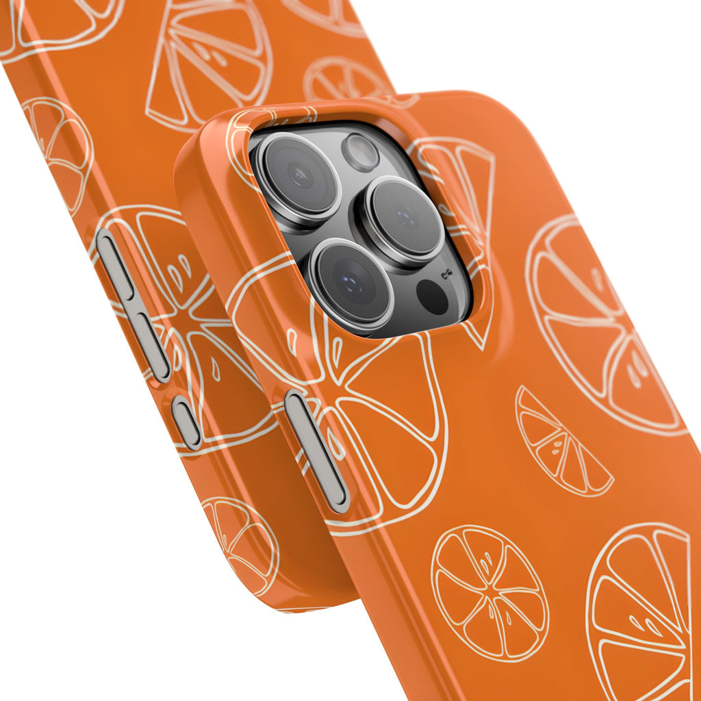 Citrus Orange Slices Slim Phone Case for iPhone