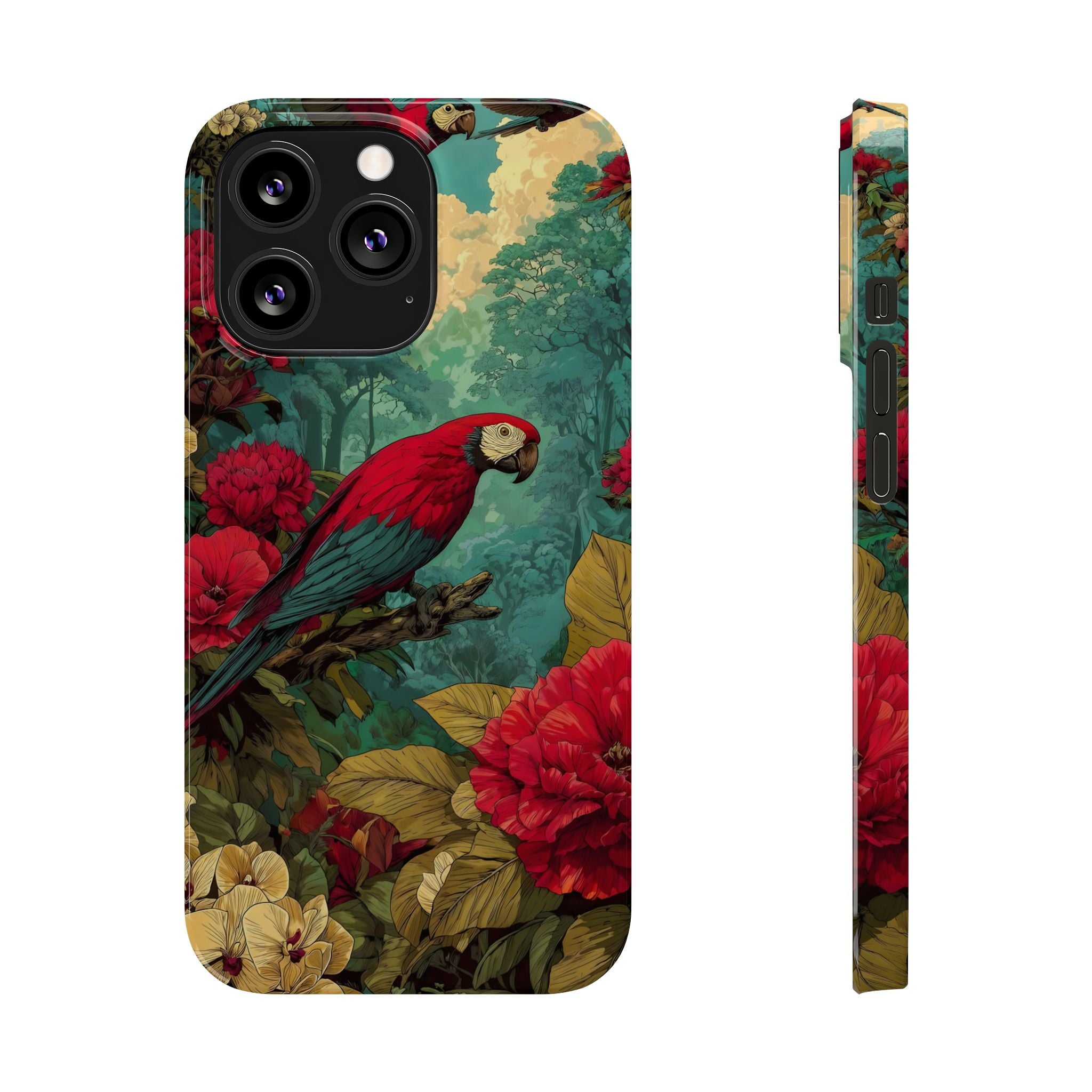 Parrot Bird Animal Motif Slim Phone Case for iPhone