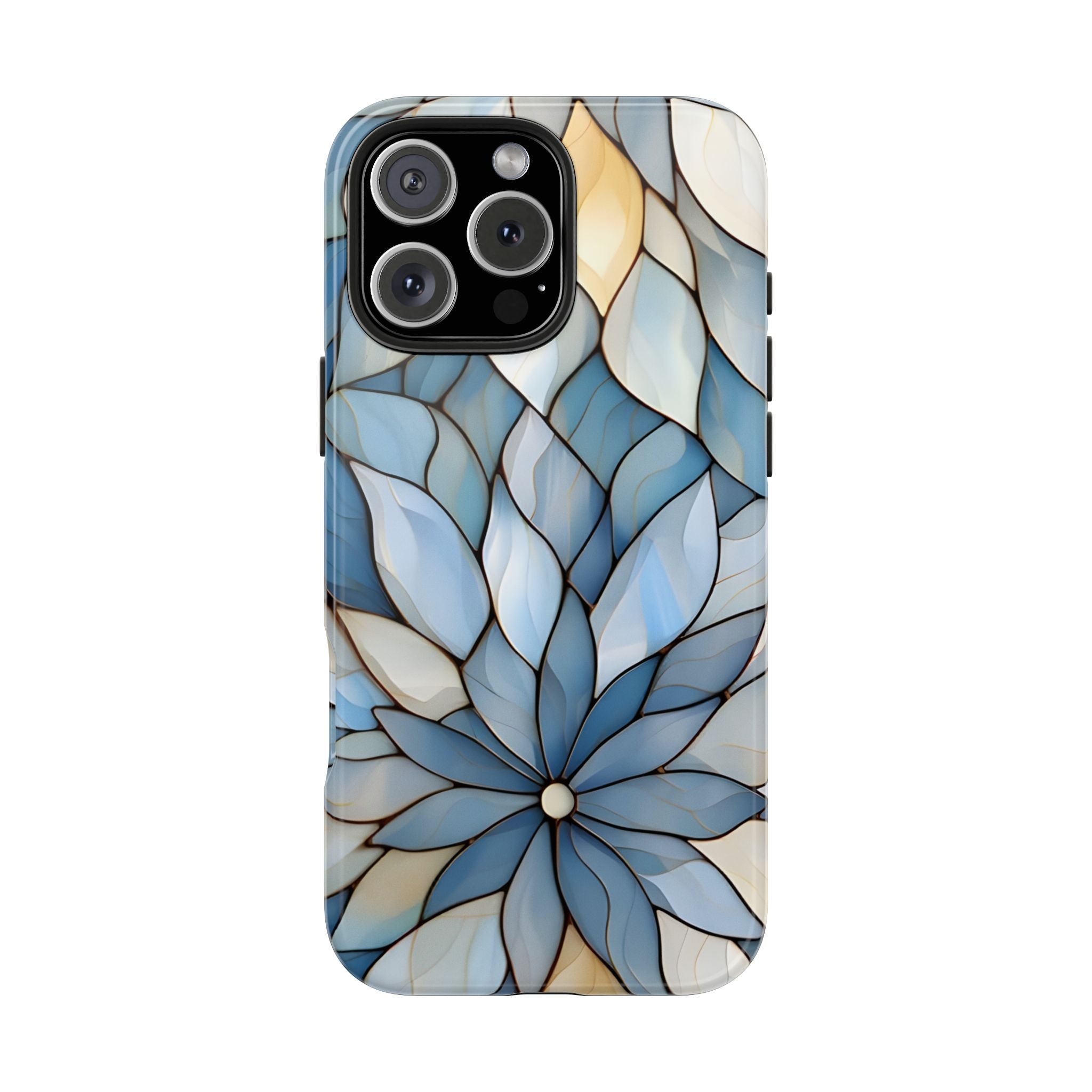Blue Stained Glass Inspired Phone Case for iPhone and Samsung Galaxy Series