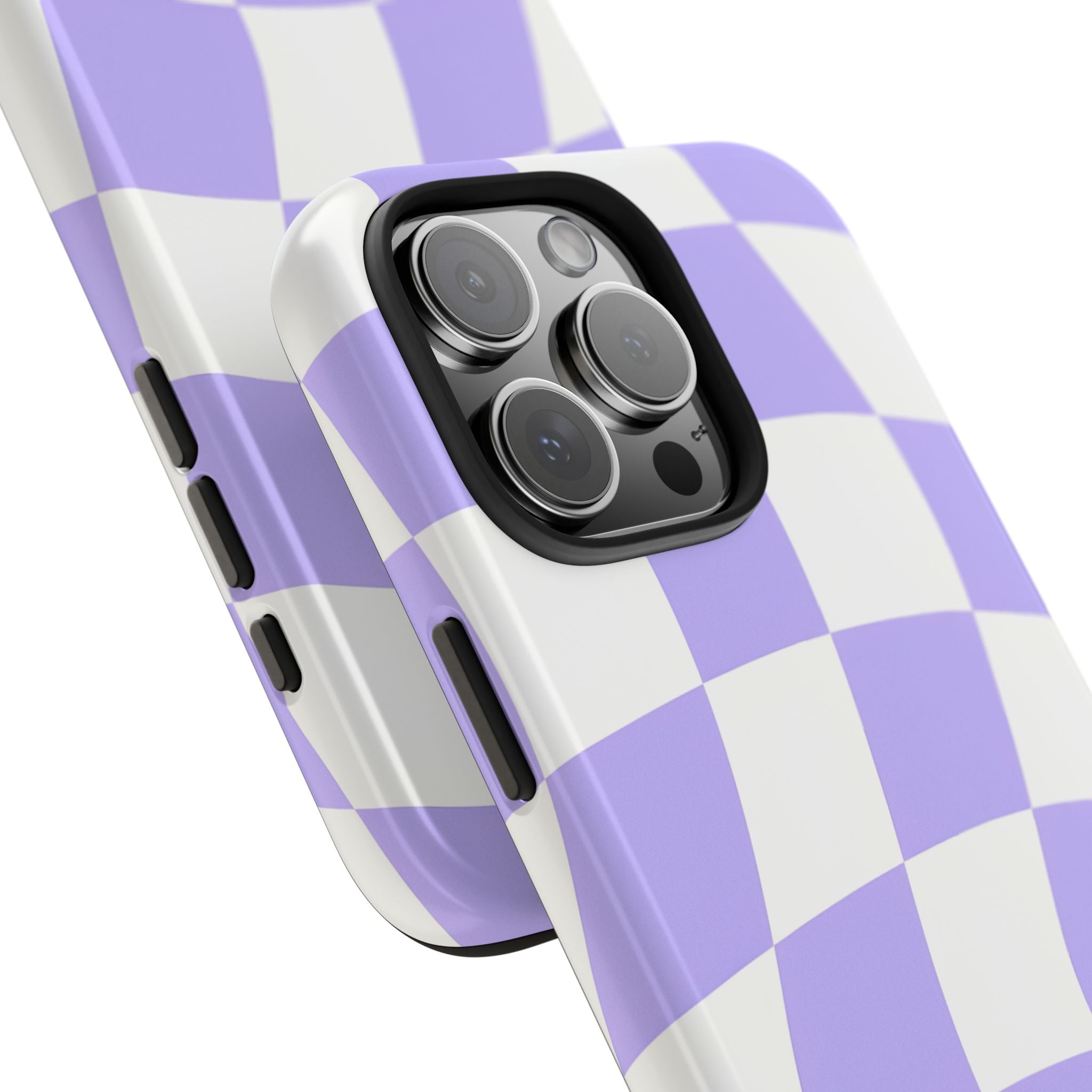 Purple Checkered Tough Phone Case for iPhone and Samsung Galaxy Series