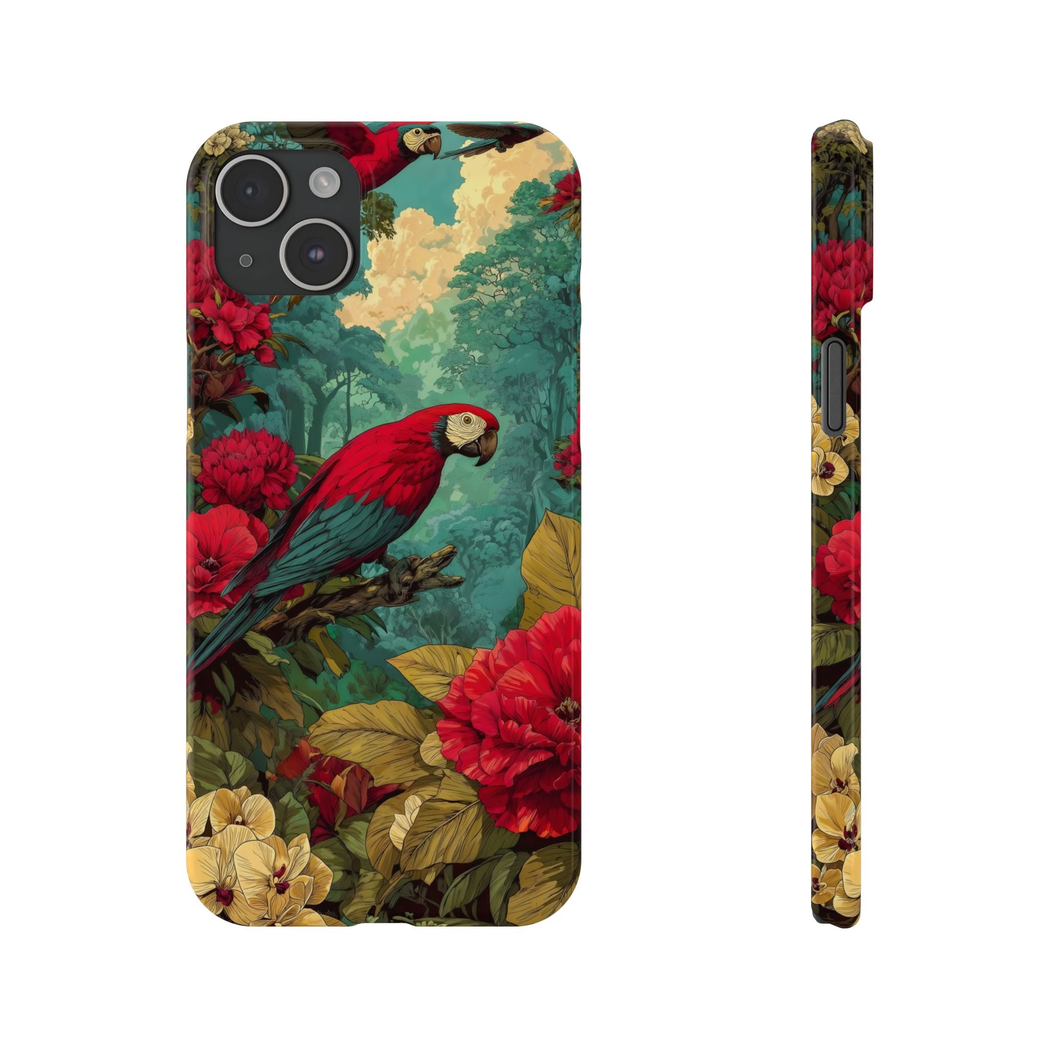 Parrot Bird Animal Motif Slim Phone Case for iPhone