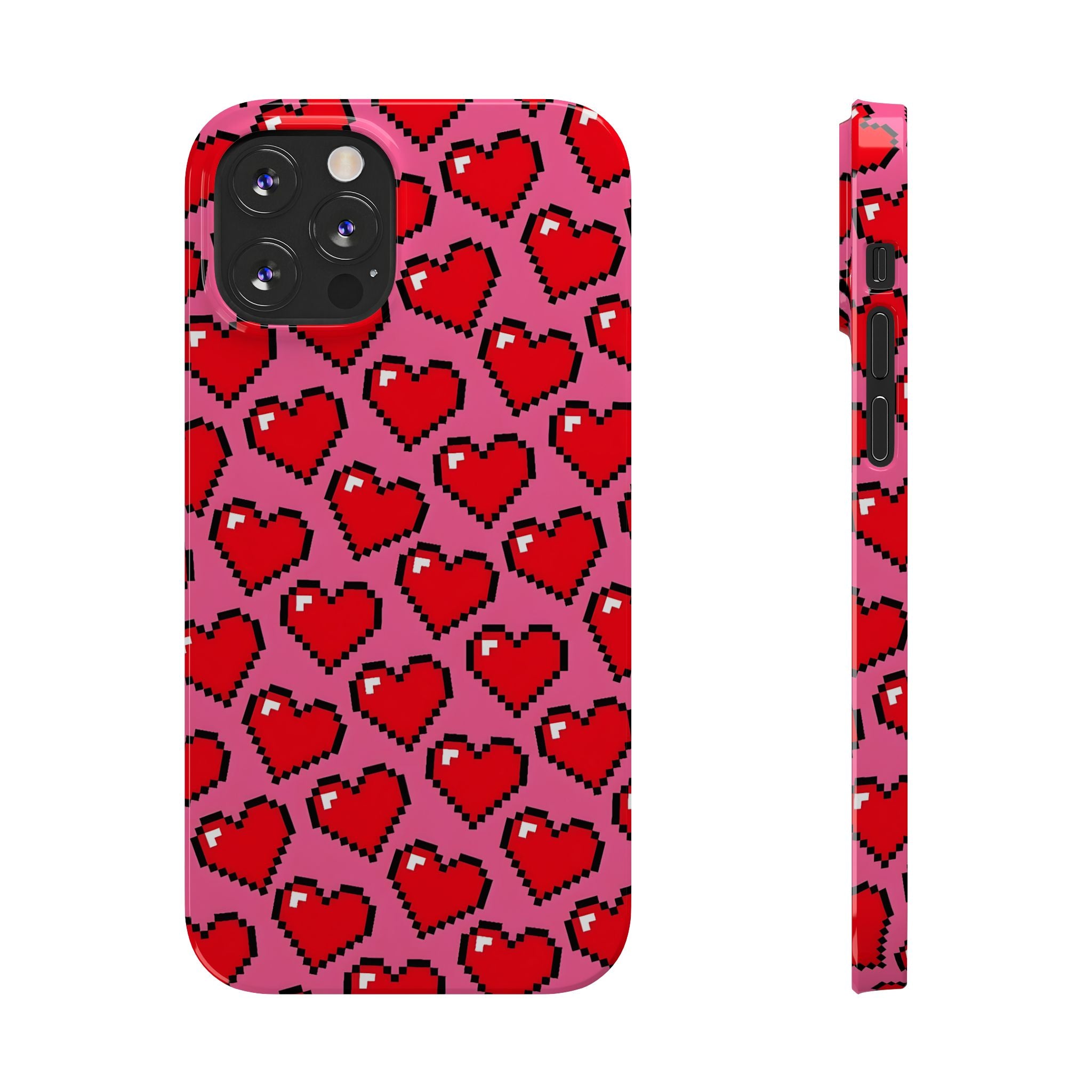 Pixel Hearts Slim Phone Case for iPhone