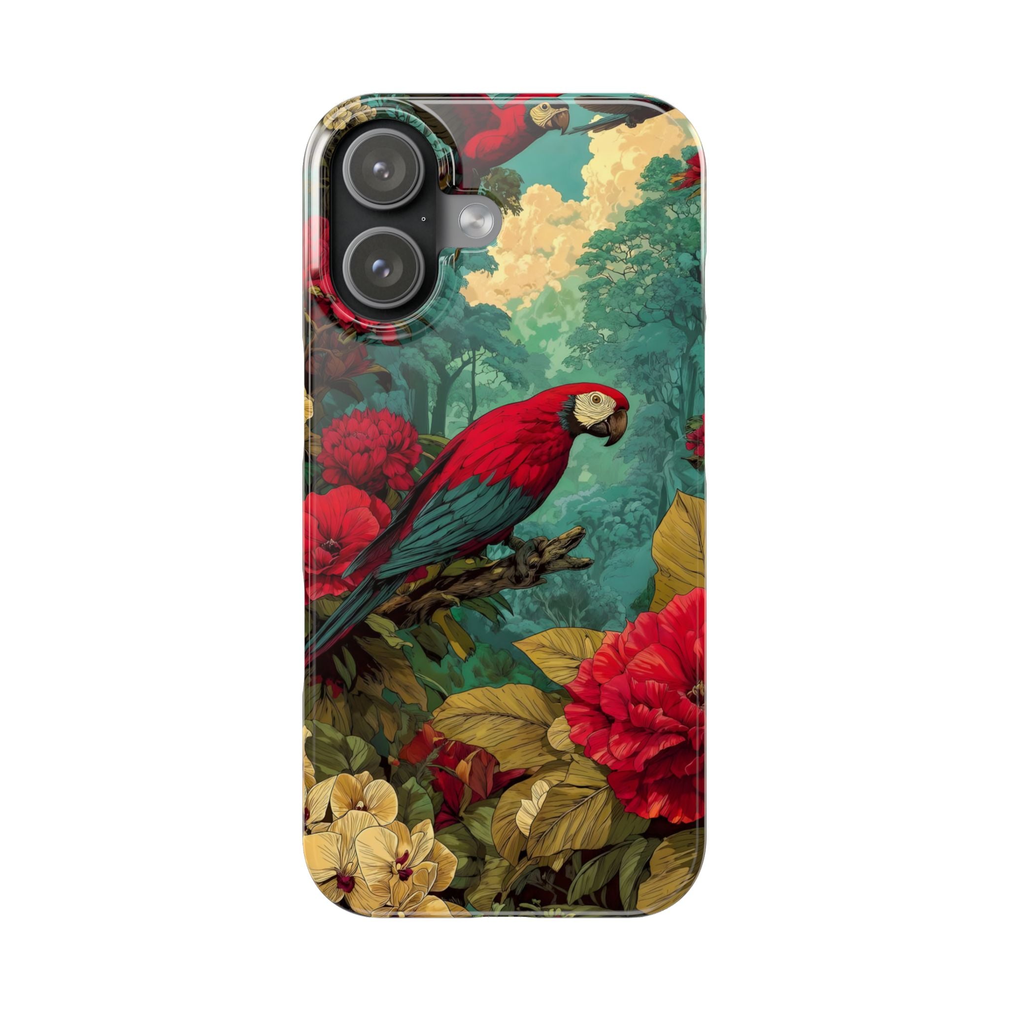 Parrot Bird Animal Motif Slim Phone Case for iPhone